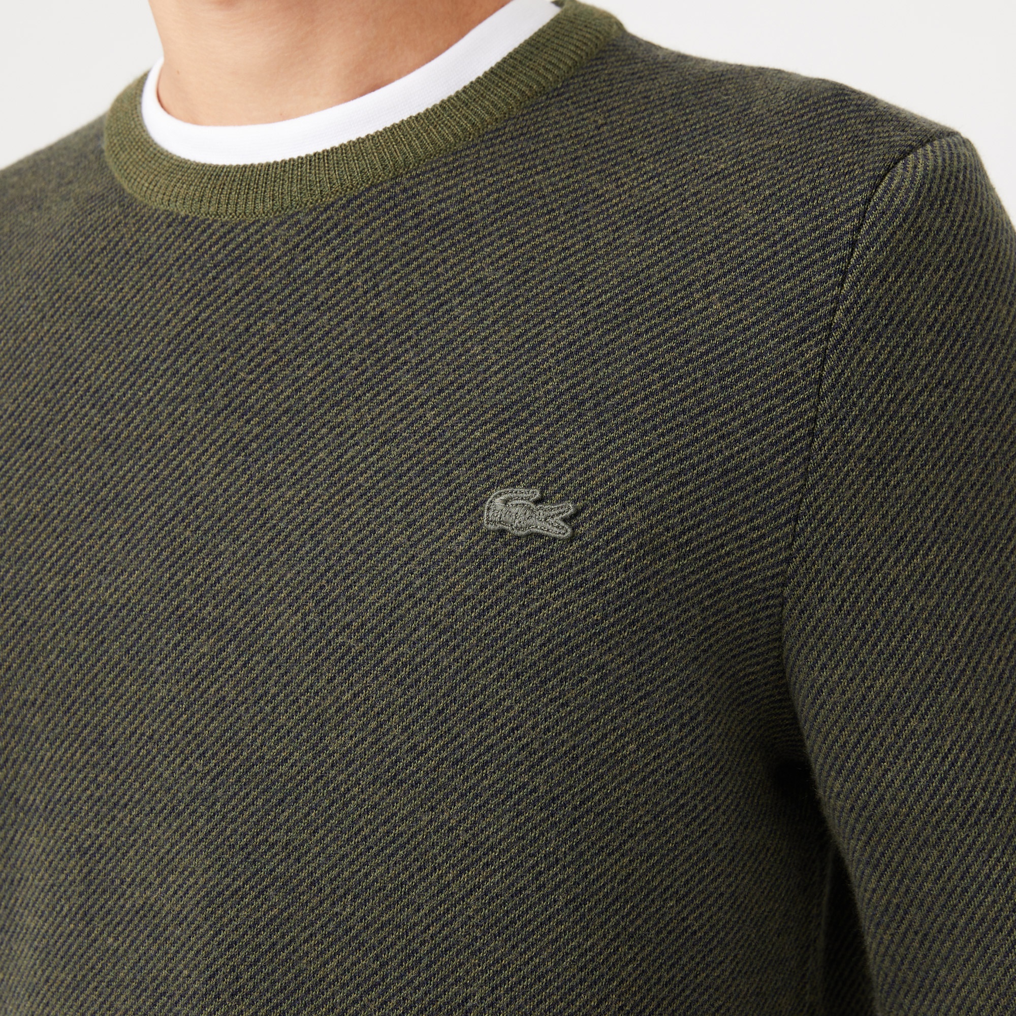 Lacoste Erkek Bisiklet Yaka Yün Koyu Yeşil Kazak