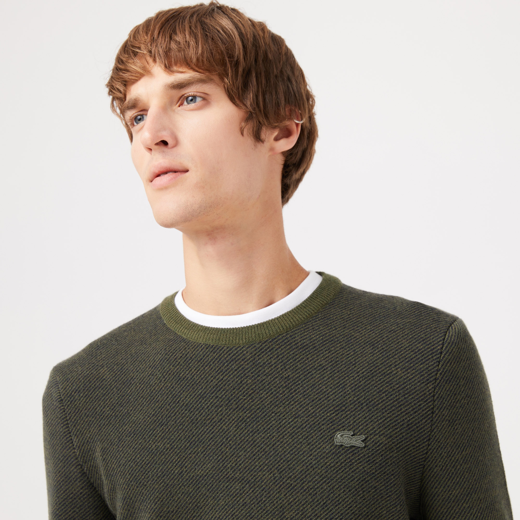 Lacoste Erkek Bisiklet Yaka Yün Koyu Yeşil Kazak