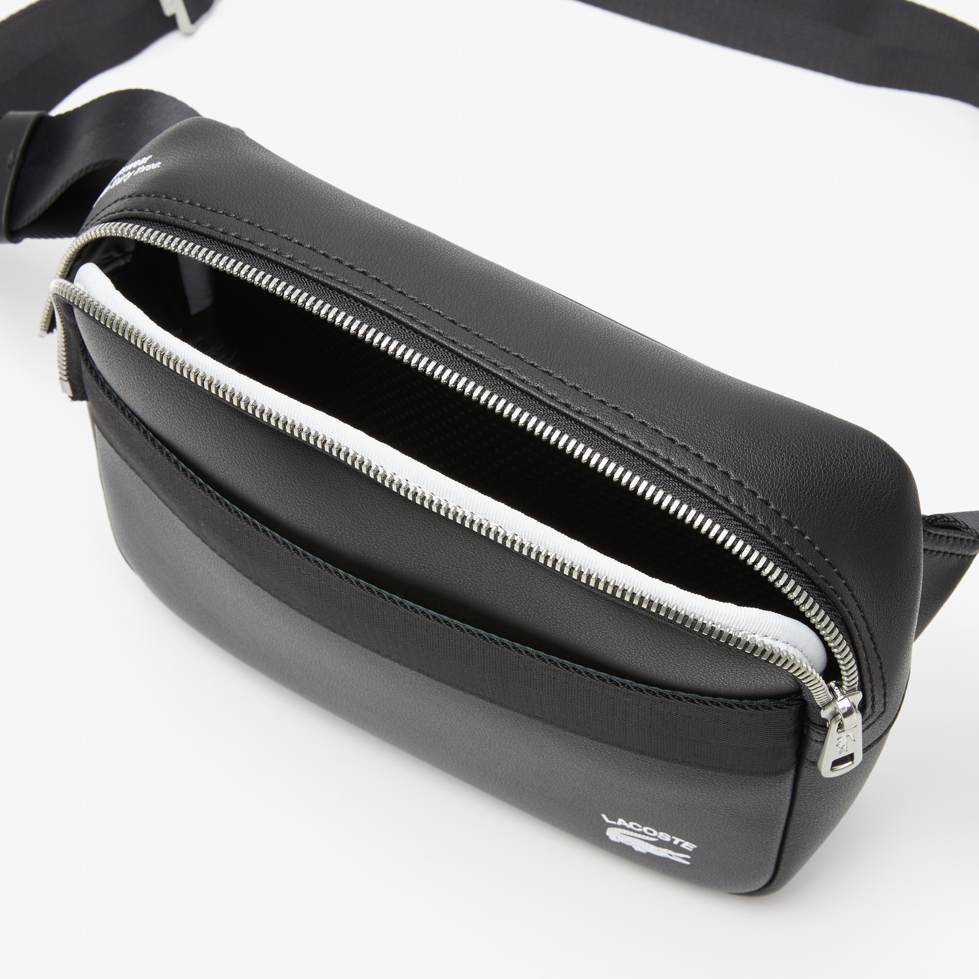 Lacoste Erkek Deri Baskılı Siyah Postacı Çantası