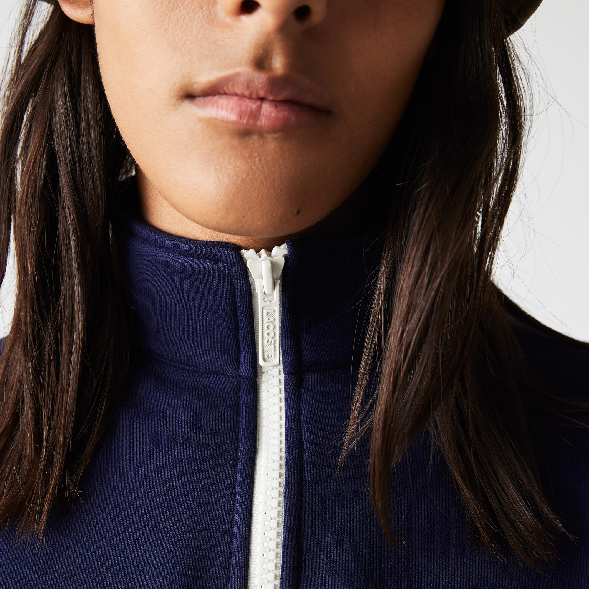 Lacoste Unisex Loose Fit Dik Yaka Organik Pamuk Lacivert Sweatshirt