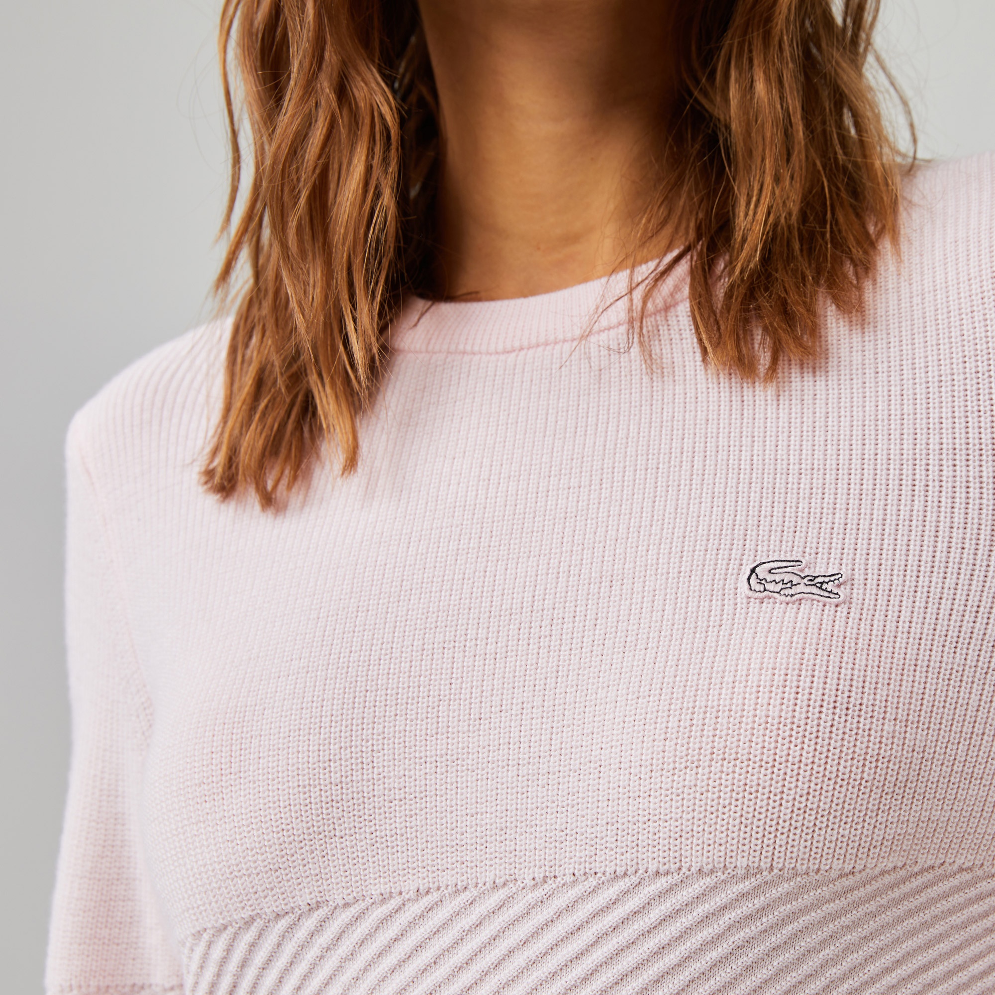 Lacoste Kadın Bisiklet Yaka Yün Pembe Kazak