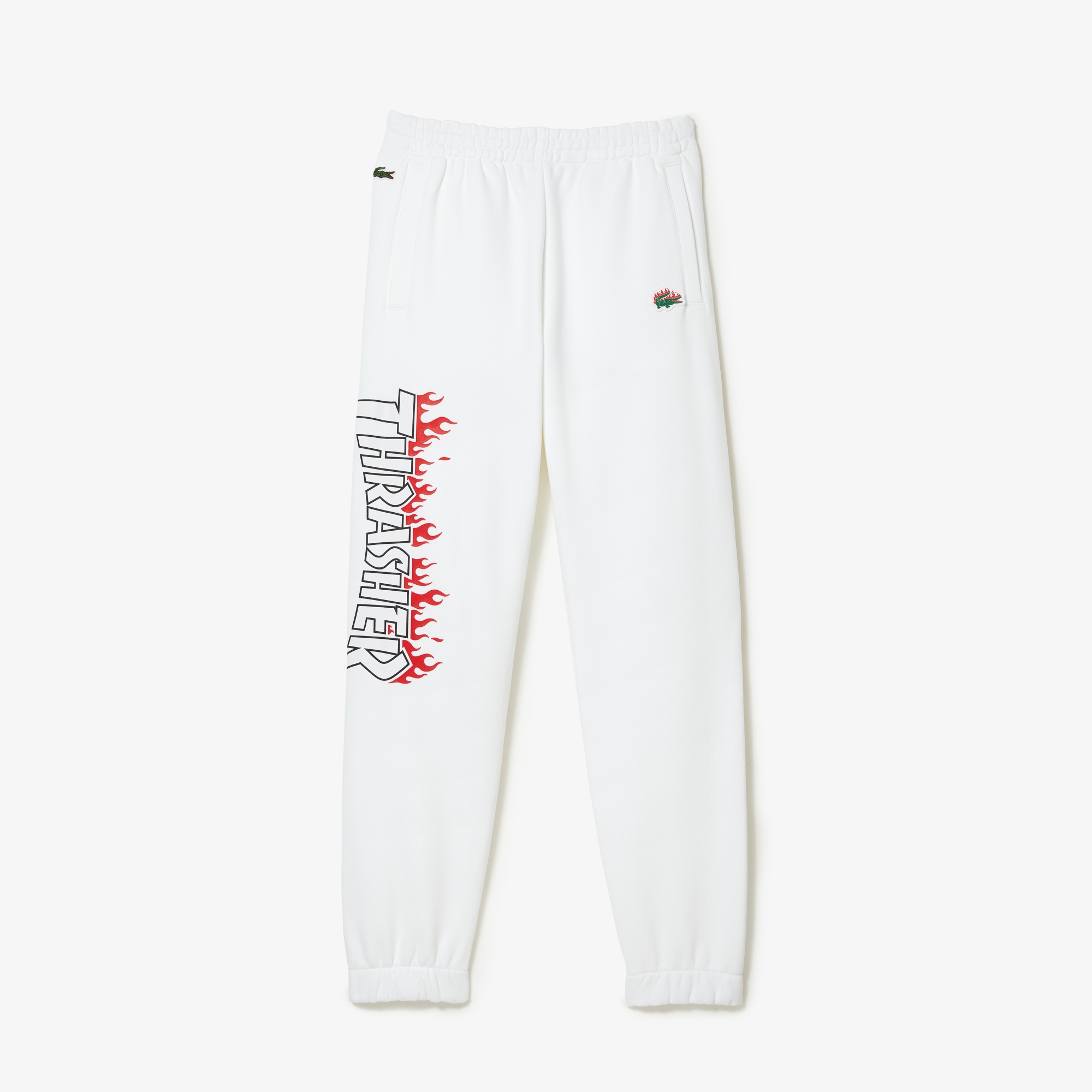 Lacoste X Trasher Erkek Baskılı Beyaz Eşofman Altı