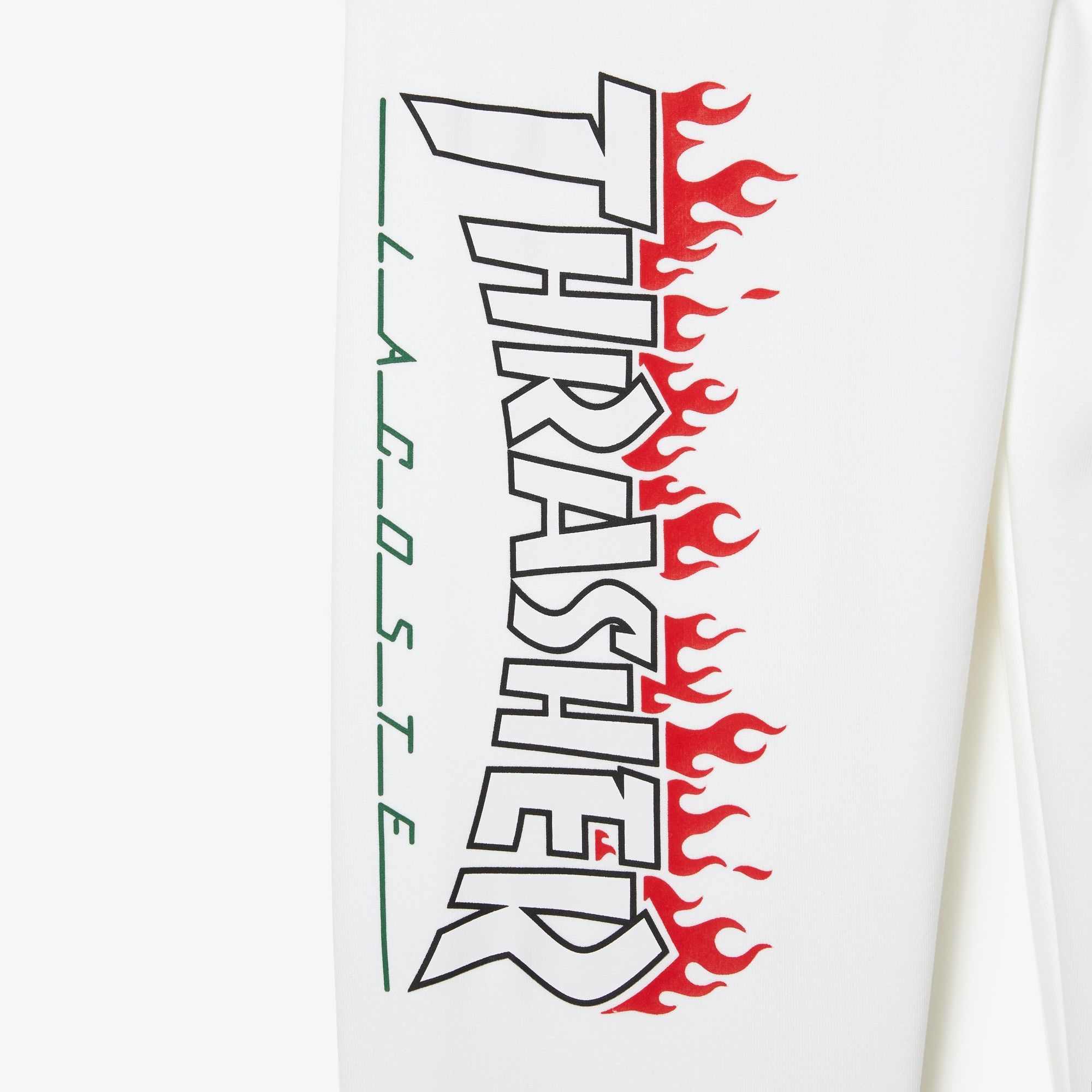 Lacoste X Trasher Erkek Baskılı Beyaz Eşofman Altı