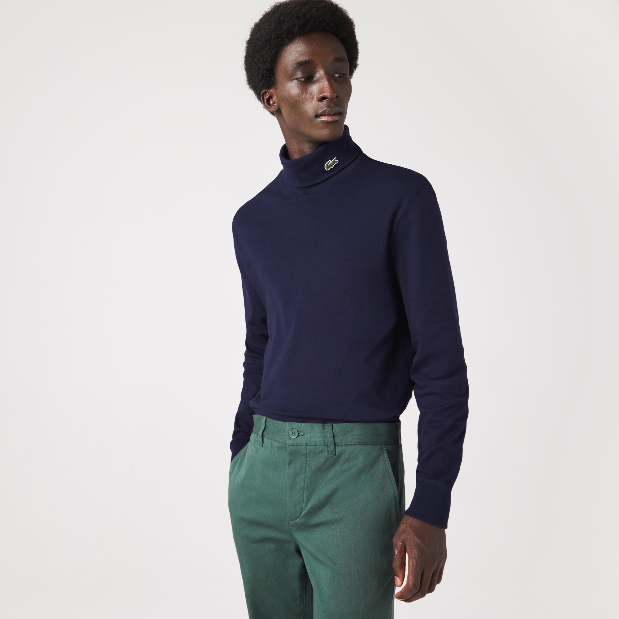 Lacoste Erkek Regular Fit Uzun Kollu Hakim Yaka Lacivert T-Shirt