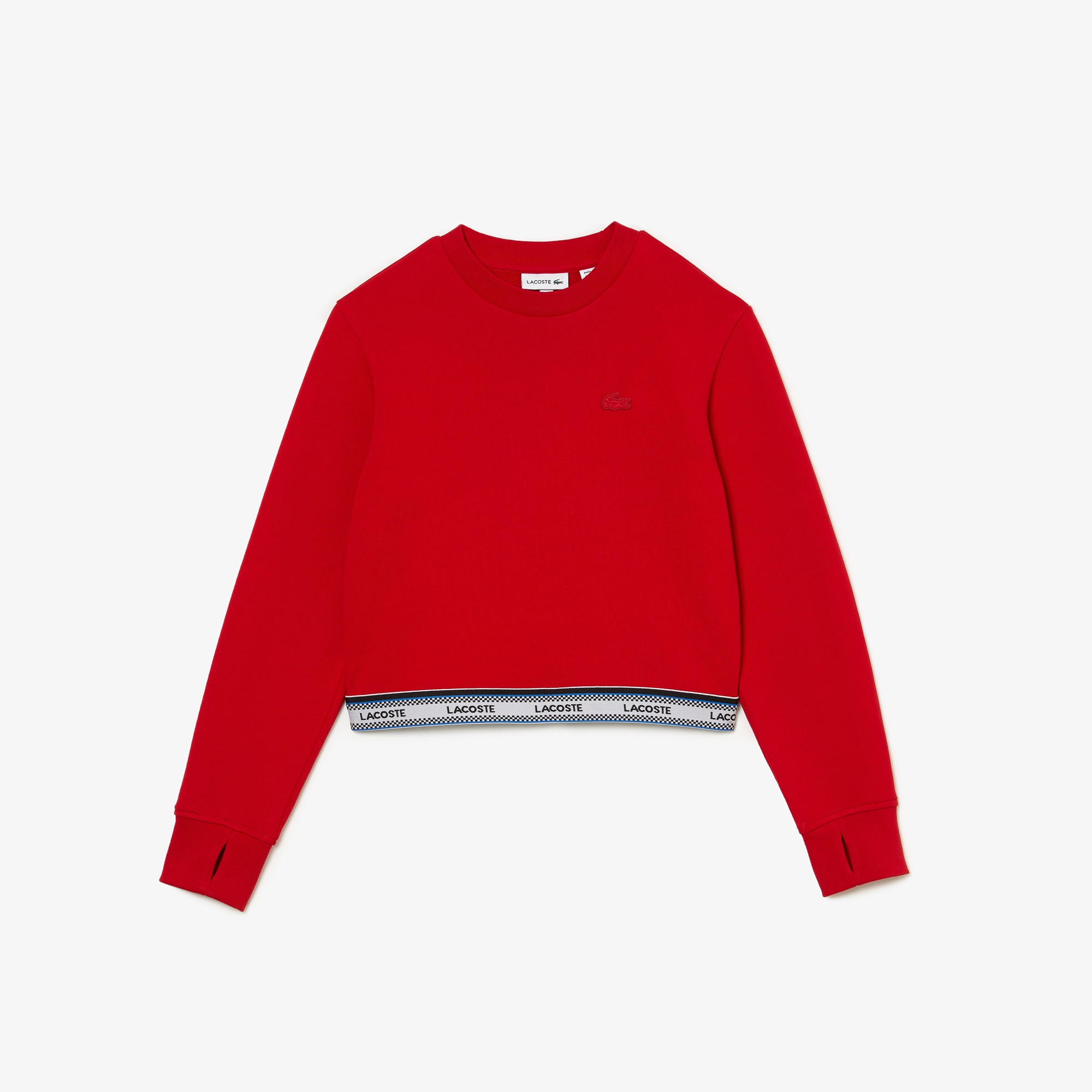 Lacoste Active Kız Çocuk Bisiklet Yaka Baskılı Kırmızı Sweatshirt