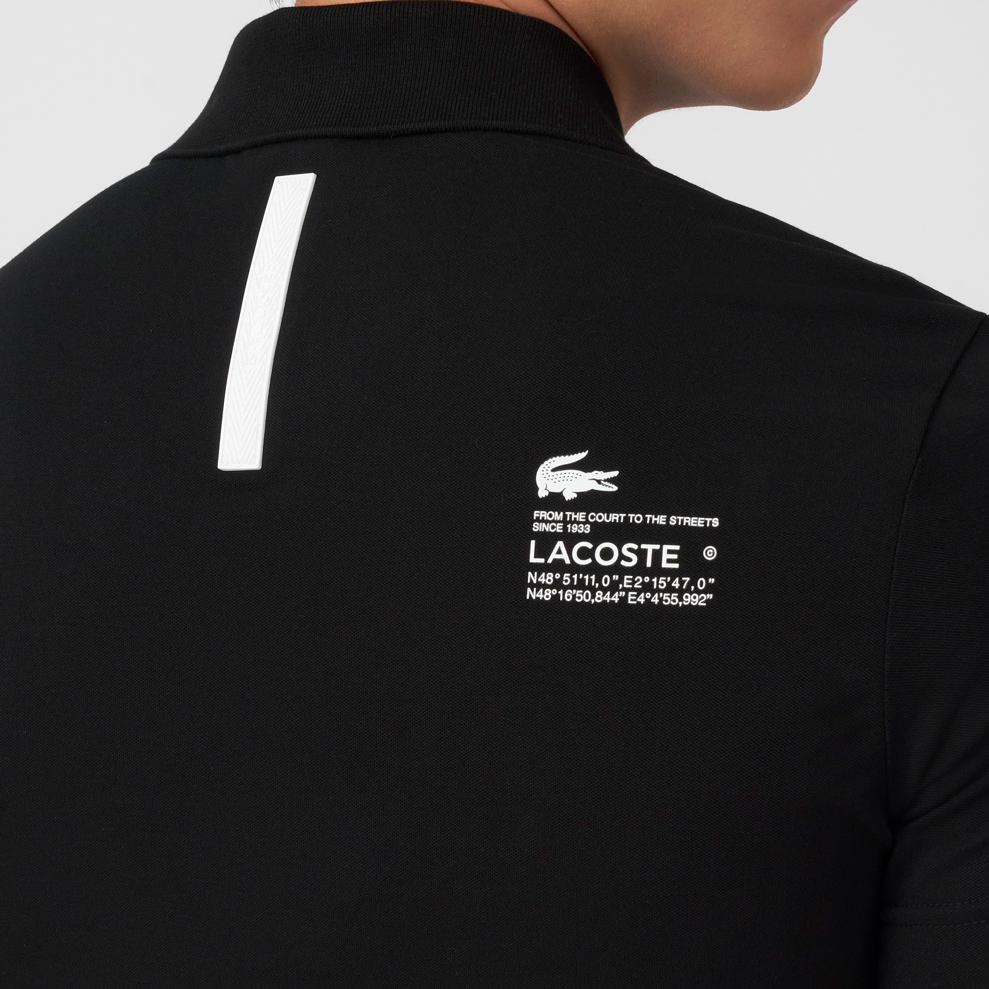 Lacoste Erkek Regular Fit Baskılı Organik Pamuk Siyah Polo