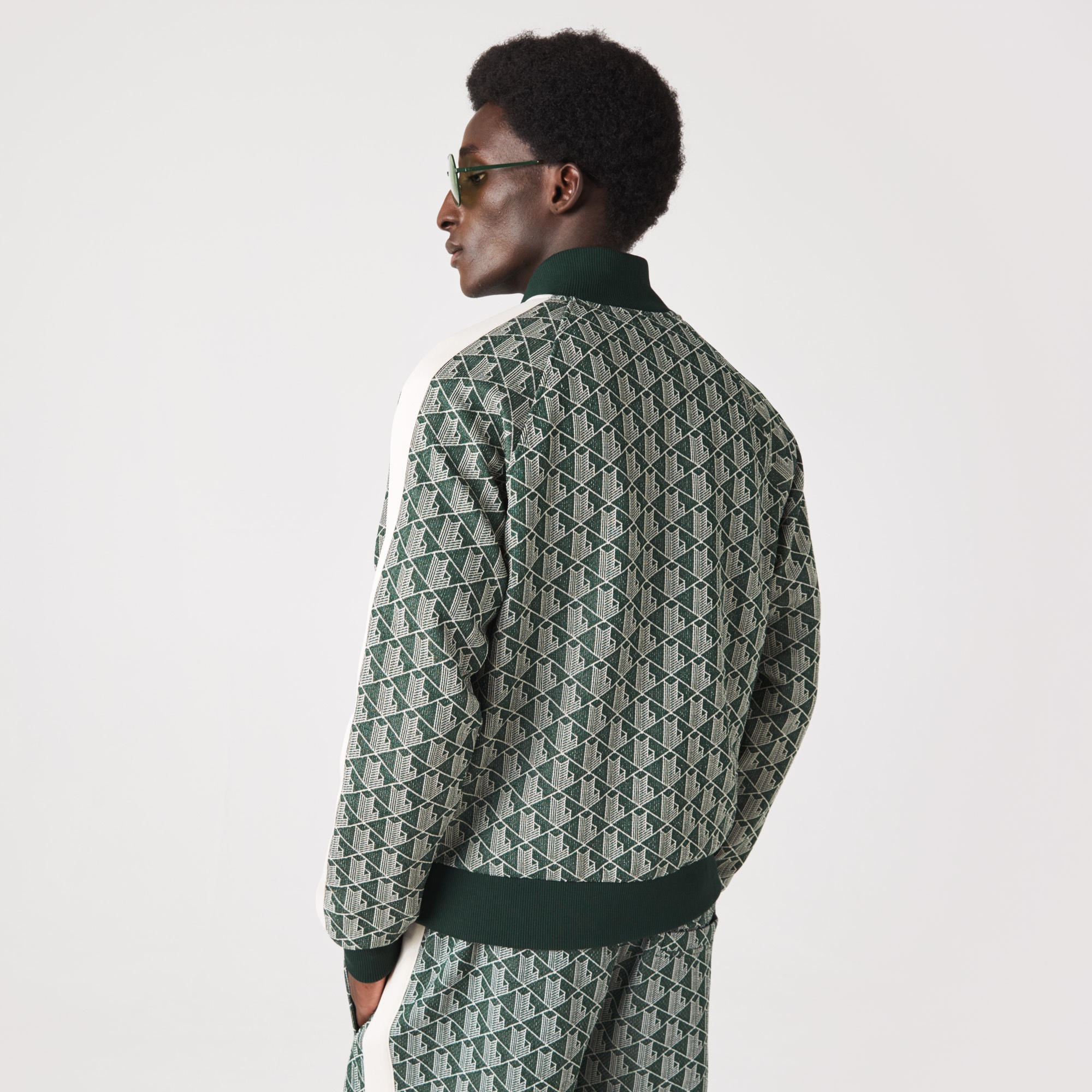 Lacoste Erkek Regular Fit Fermuarlı Monogram Yeşil Sweatshirt