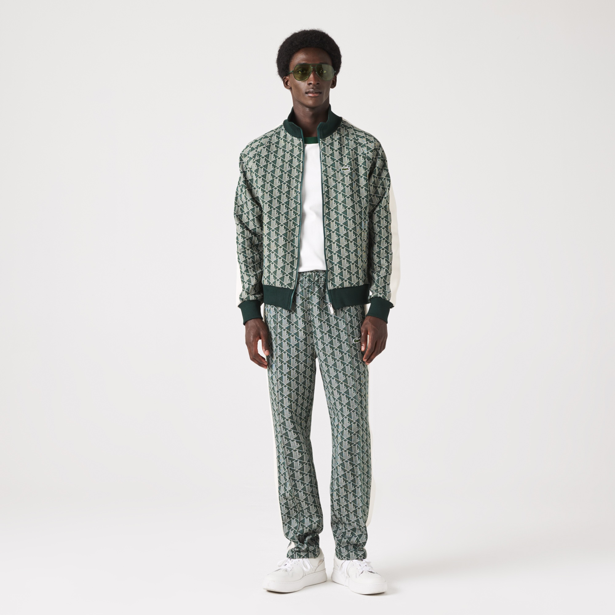 Lacoste Erkek Regular Fit Fermuarlı Monogram Yeşil Sweatshirt