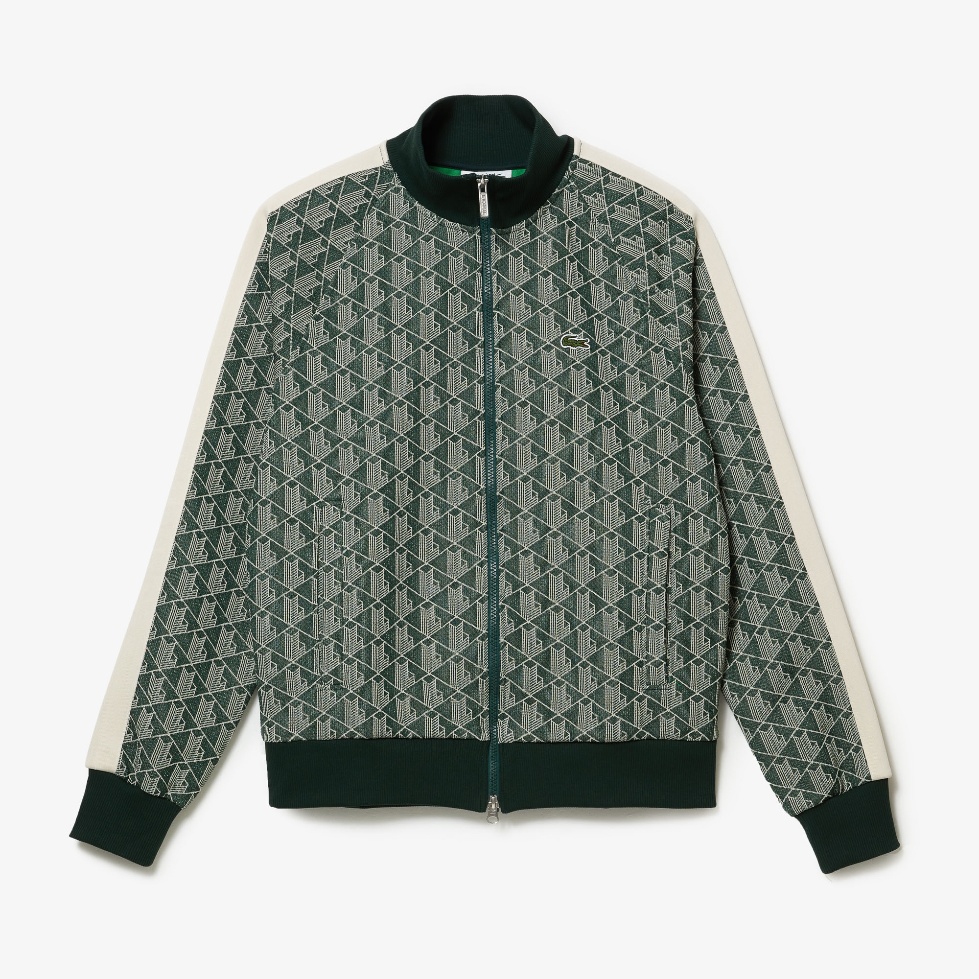 Lacoste Erkek Regular Fit Fermuarlı Monogram Yeşil Sweatshirt