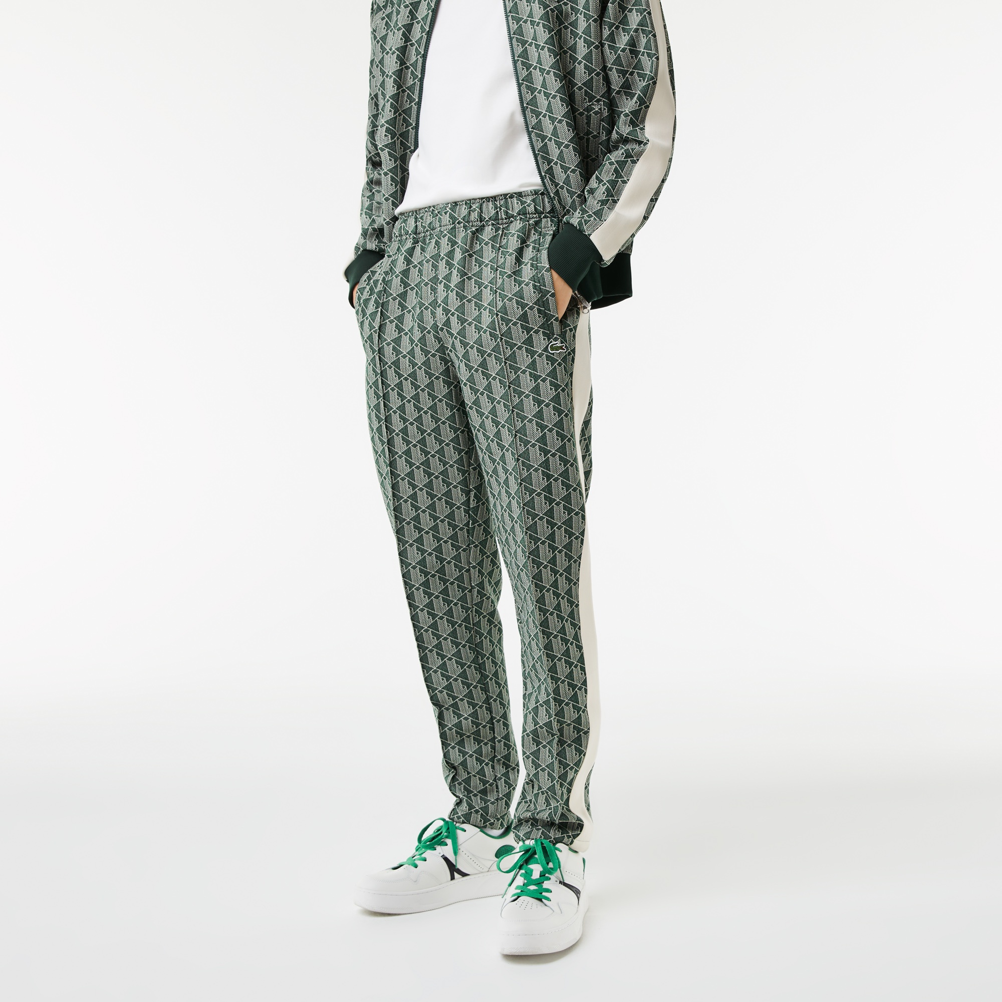 Lacoste Erkek Tapered Fit Monogram Yeşil Eşofman Altı