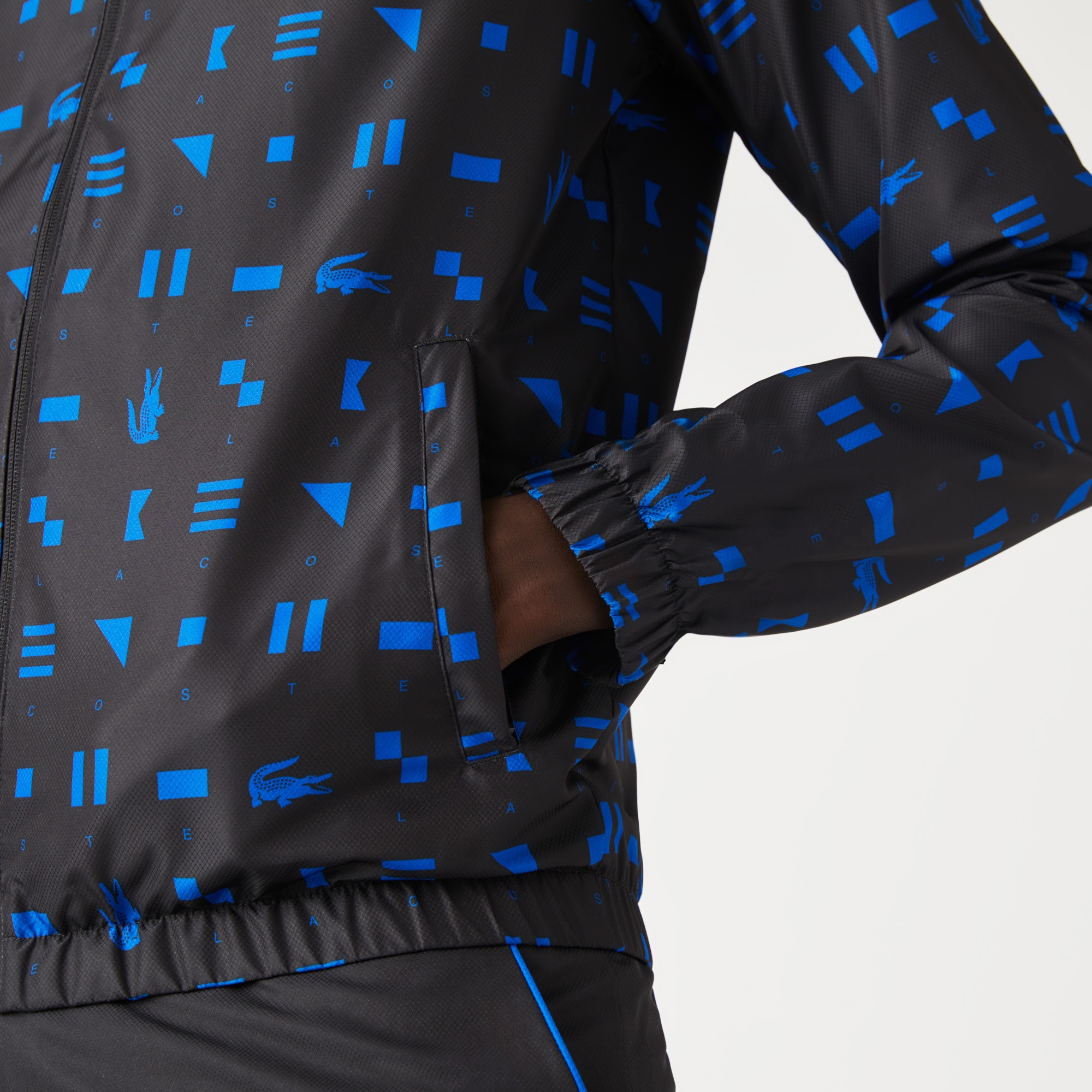 Lacoste SPORT Erkek Regular Fit Uzun Kollu Kapüşonlu Desenli Lacivert Eşofman Takımı