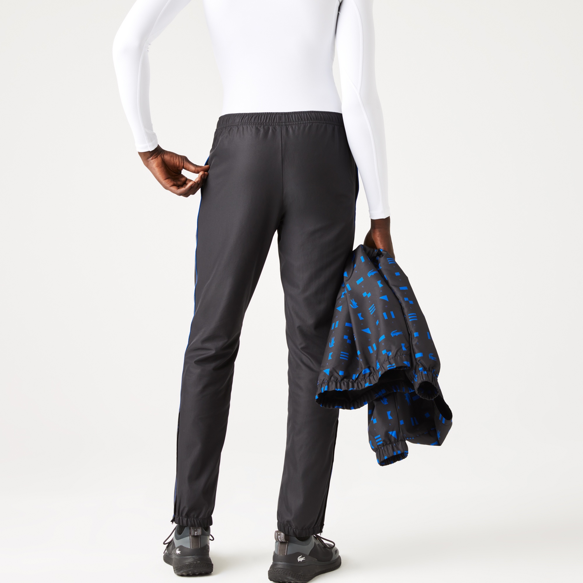 Lacoste SPORT Erkek Regular Fit Uzun Kollu Kapüşonlu Desenli Lacivert Eşofman Takımı