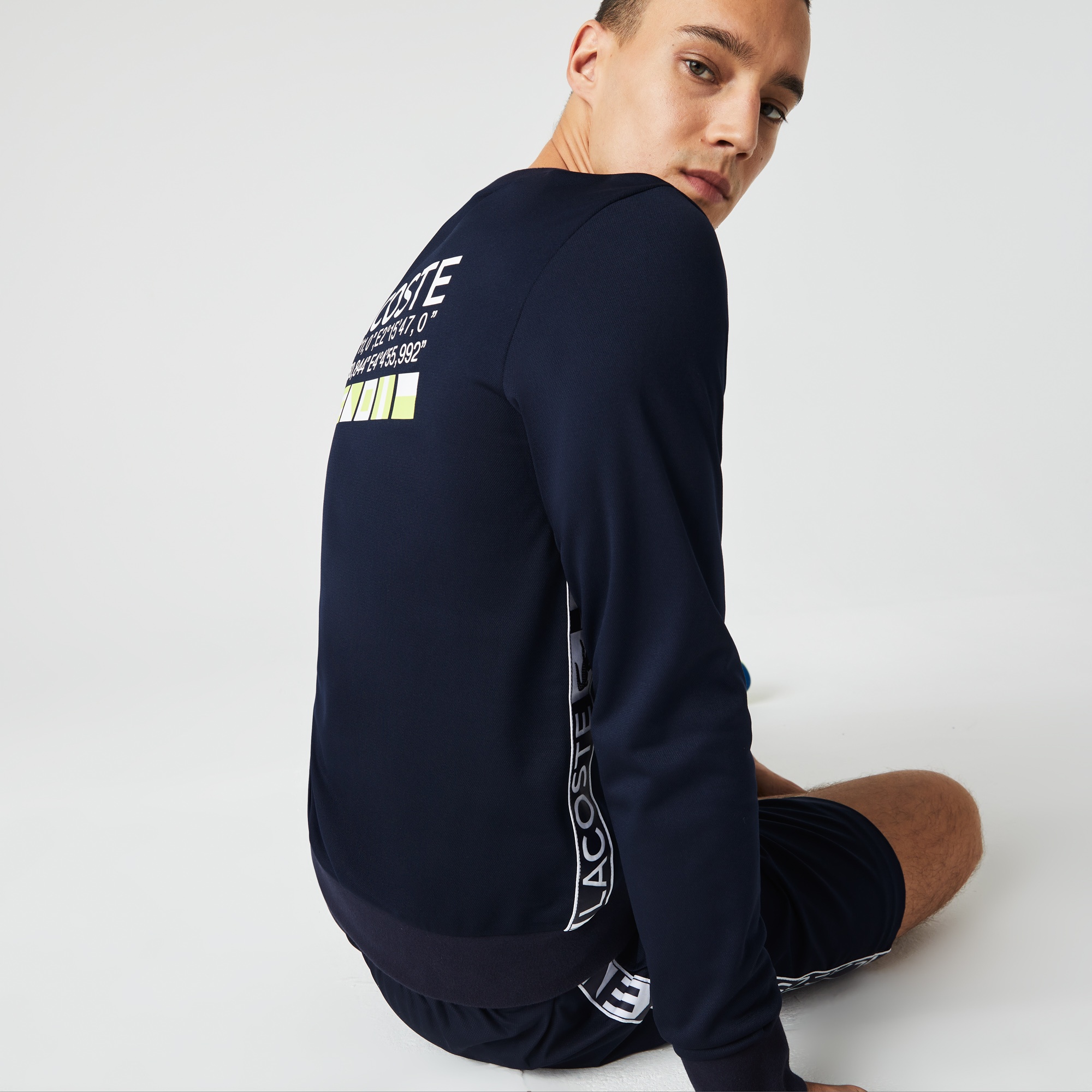 Lacoste SPORT Erkek Classic Fit Bisiklet Yaka Lacivert Sweatshirt