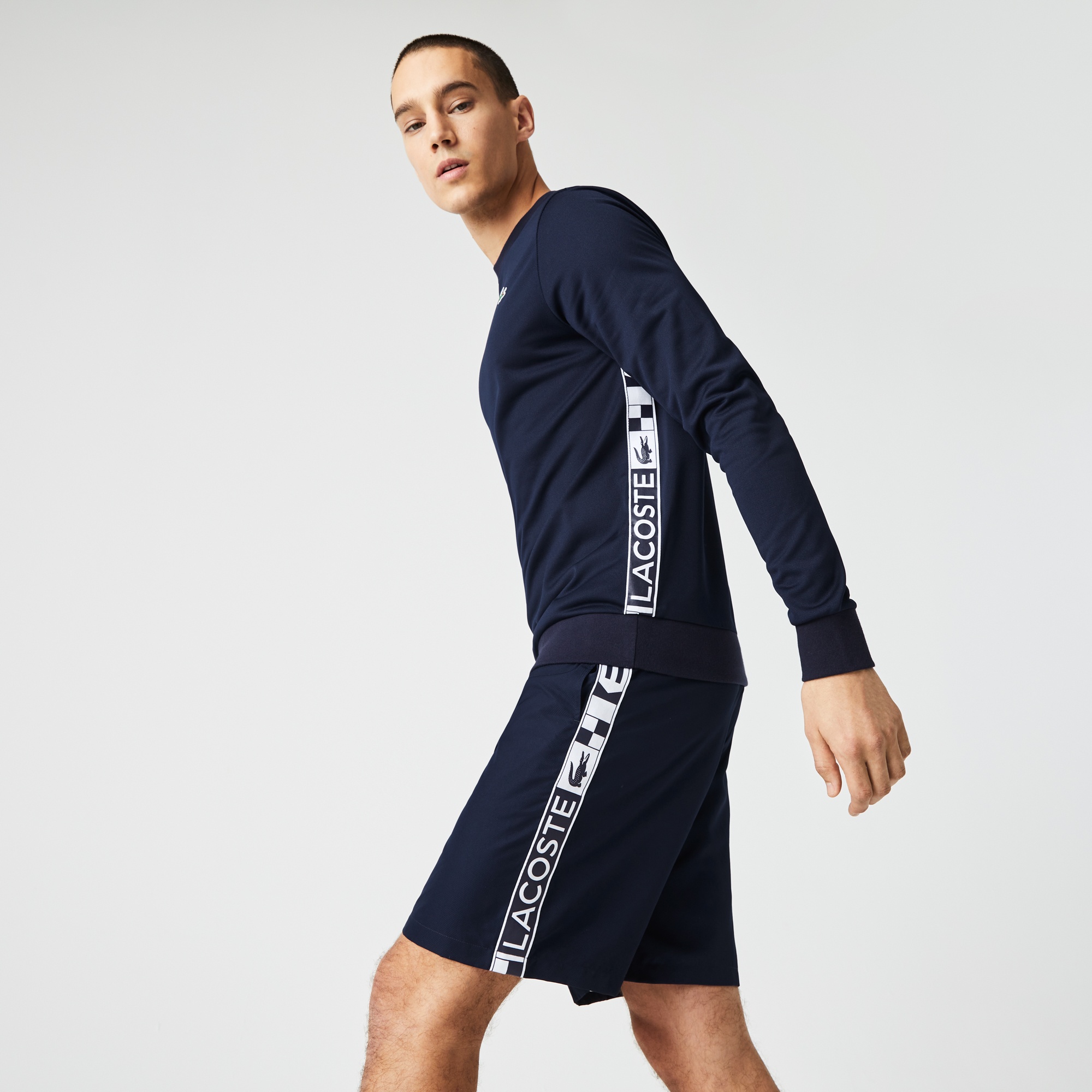 Lacoste SPORT Erkek Classic Fit Bisiklet Yaka Lacivert Sweatshirt