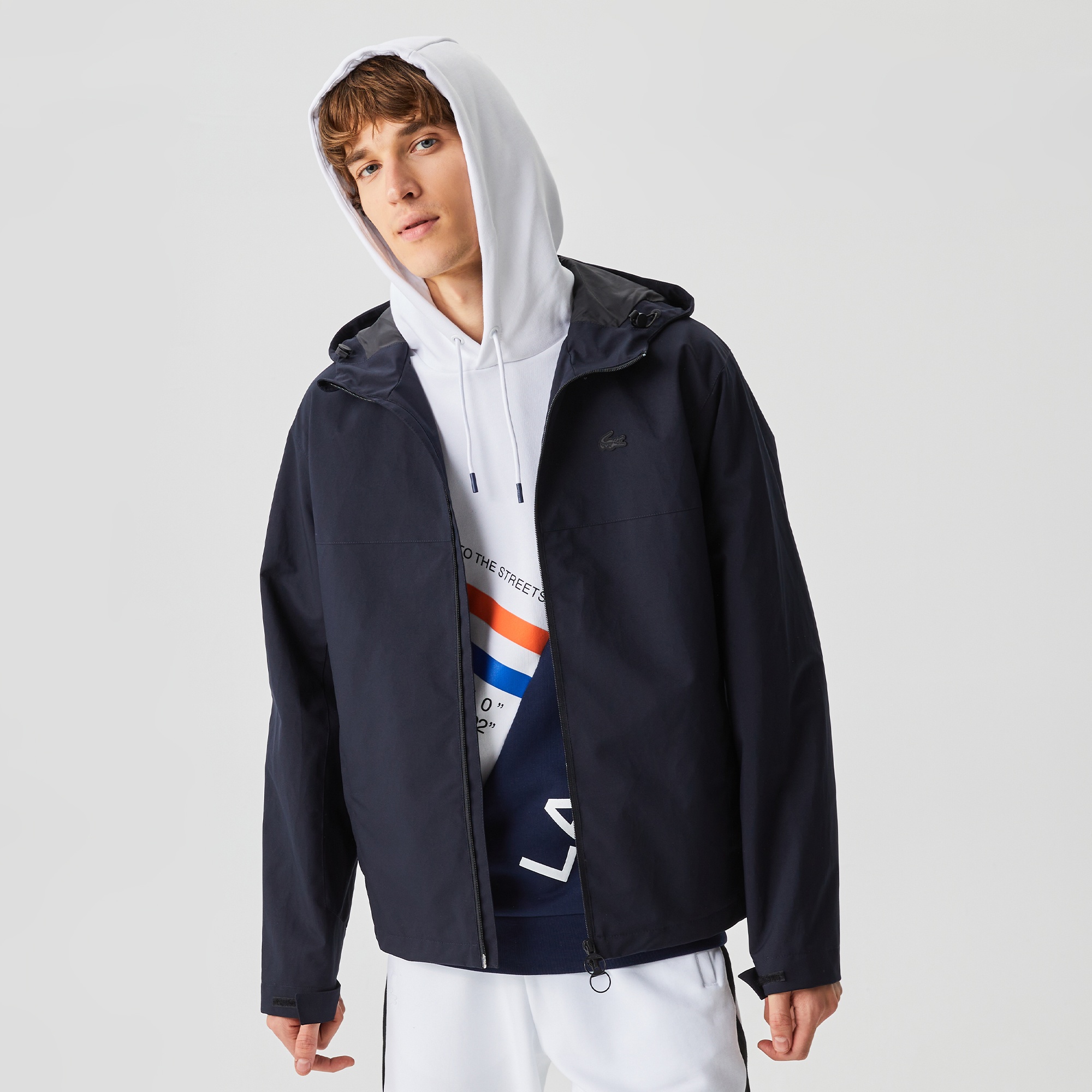 Lacoste Erkek Kapüşonlu Lacivert Ceket