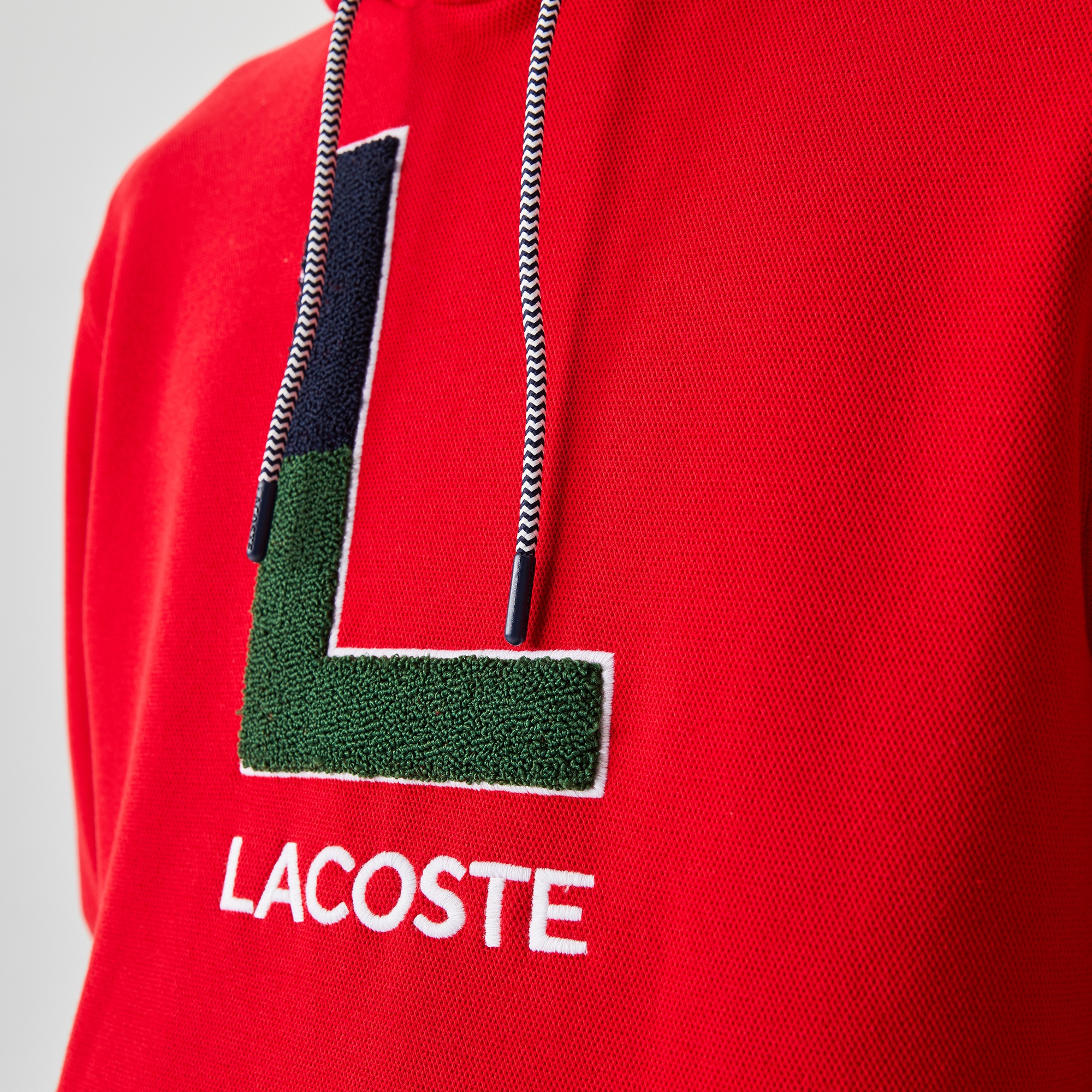 Lacoste Erkek Regular Fit Ayarlanabilir Kapüşonlu Baskılı Kırmızı Sweatshirt