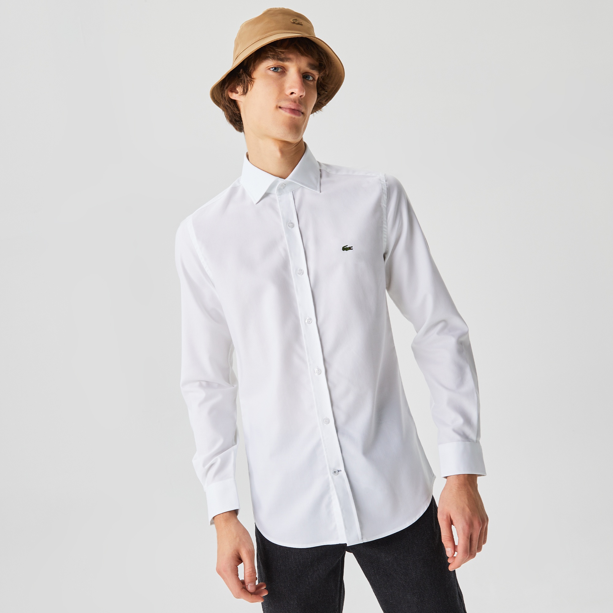 Lacoste Erkek Slim Fit Beyaz Gömlek