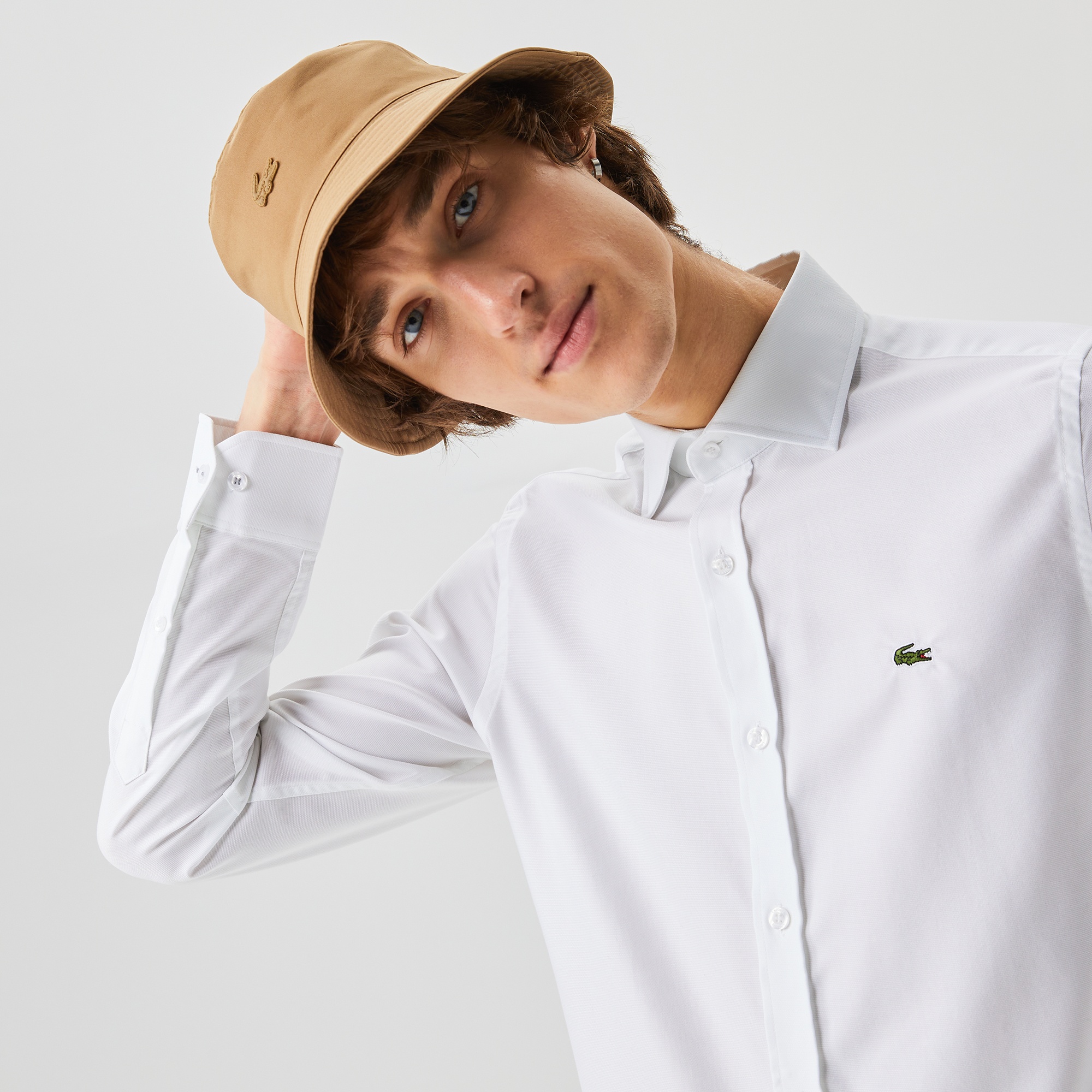 Lacoste Erkek Slim Fit Beyaz Gömlek