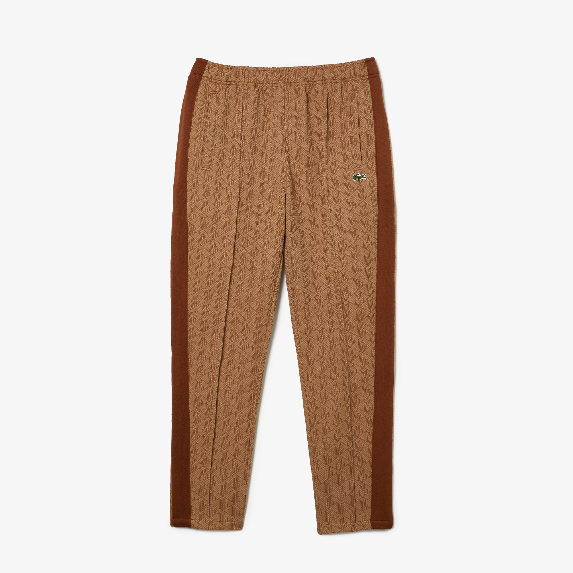 Lacoste Erkek Tapered Fit Monogram Kahverengi Eşofman Altı