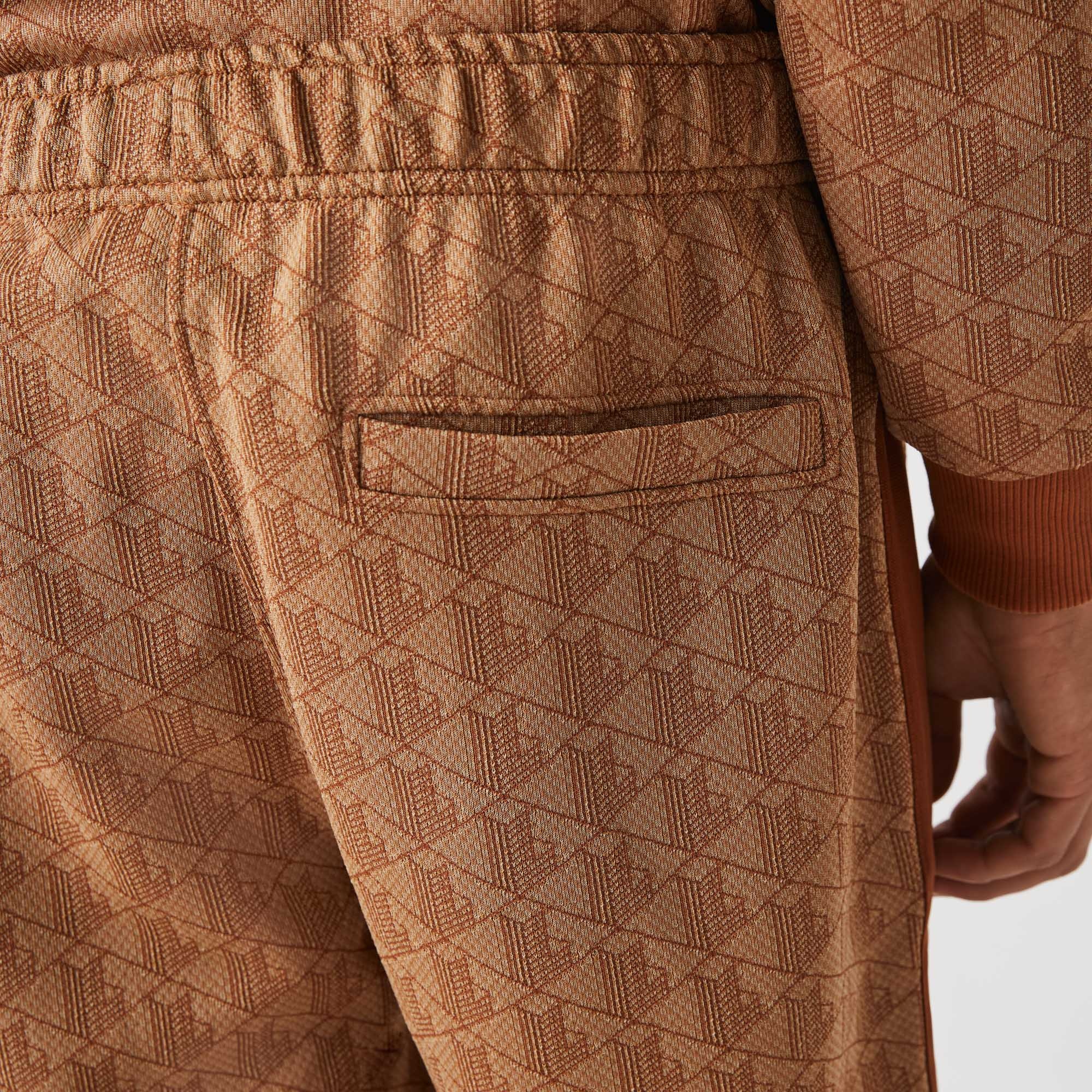 Lacoste Erkek Tapered Fit Monogram Kahverengi Eşofman Altı