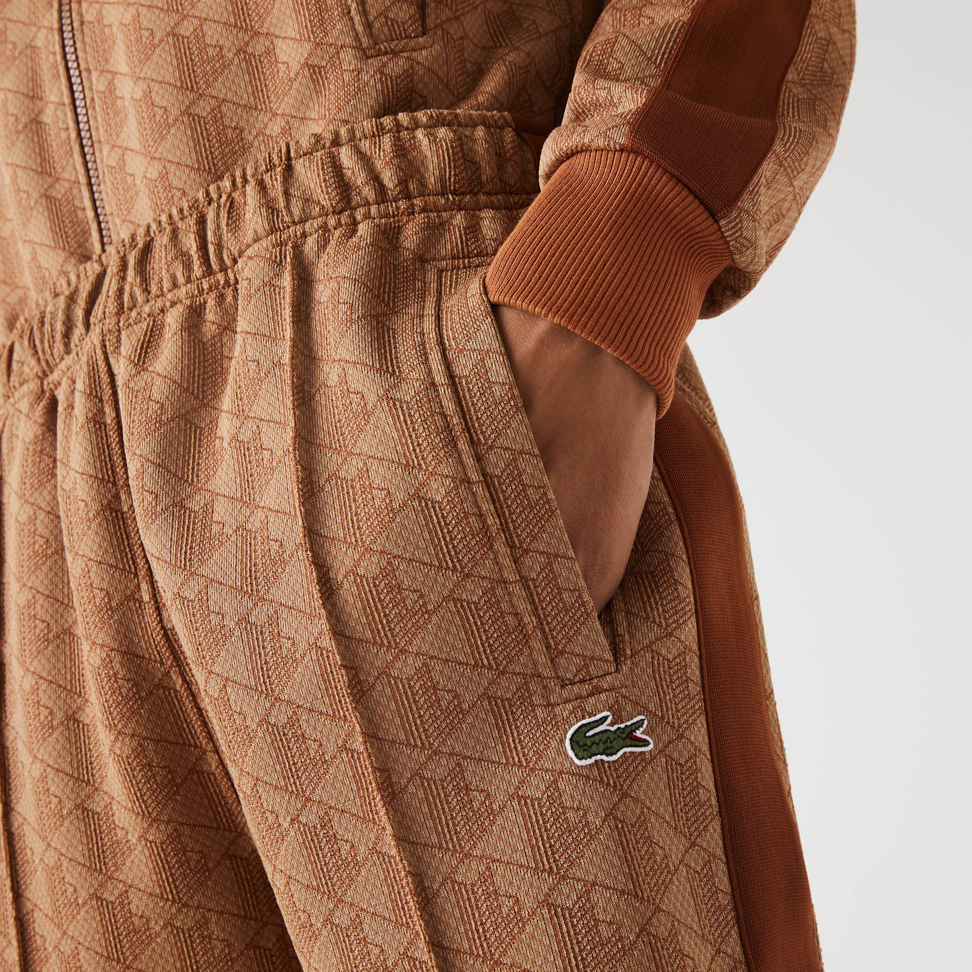 Lacoste Erkek Tapered Fit Monogram Kahverengi Eşofman Altı