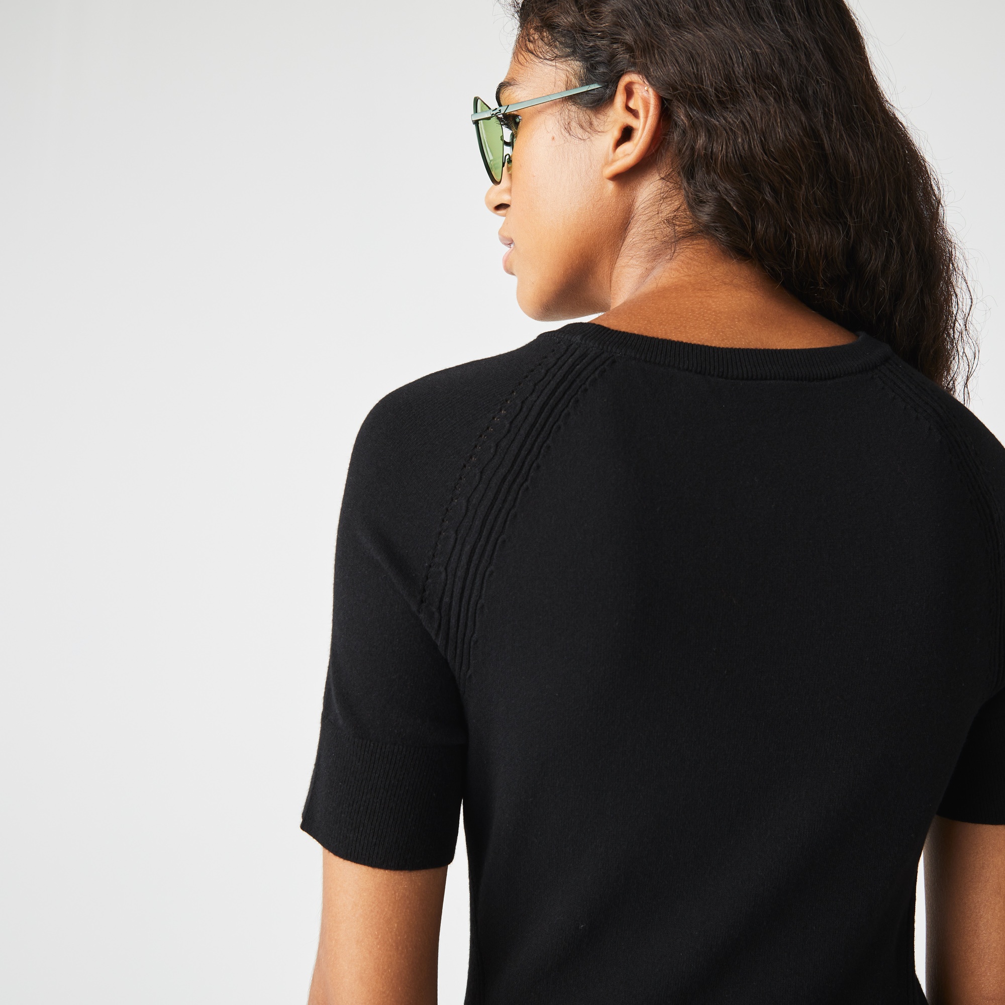Lacoste Active Kadın Loose Fit Kısa Kollu Bisiklet Yaka Siyah Elbise