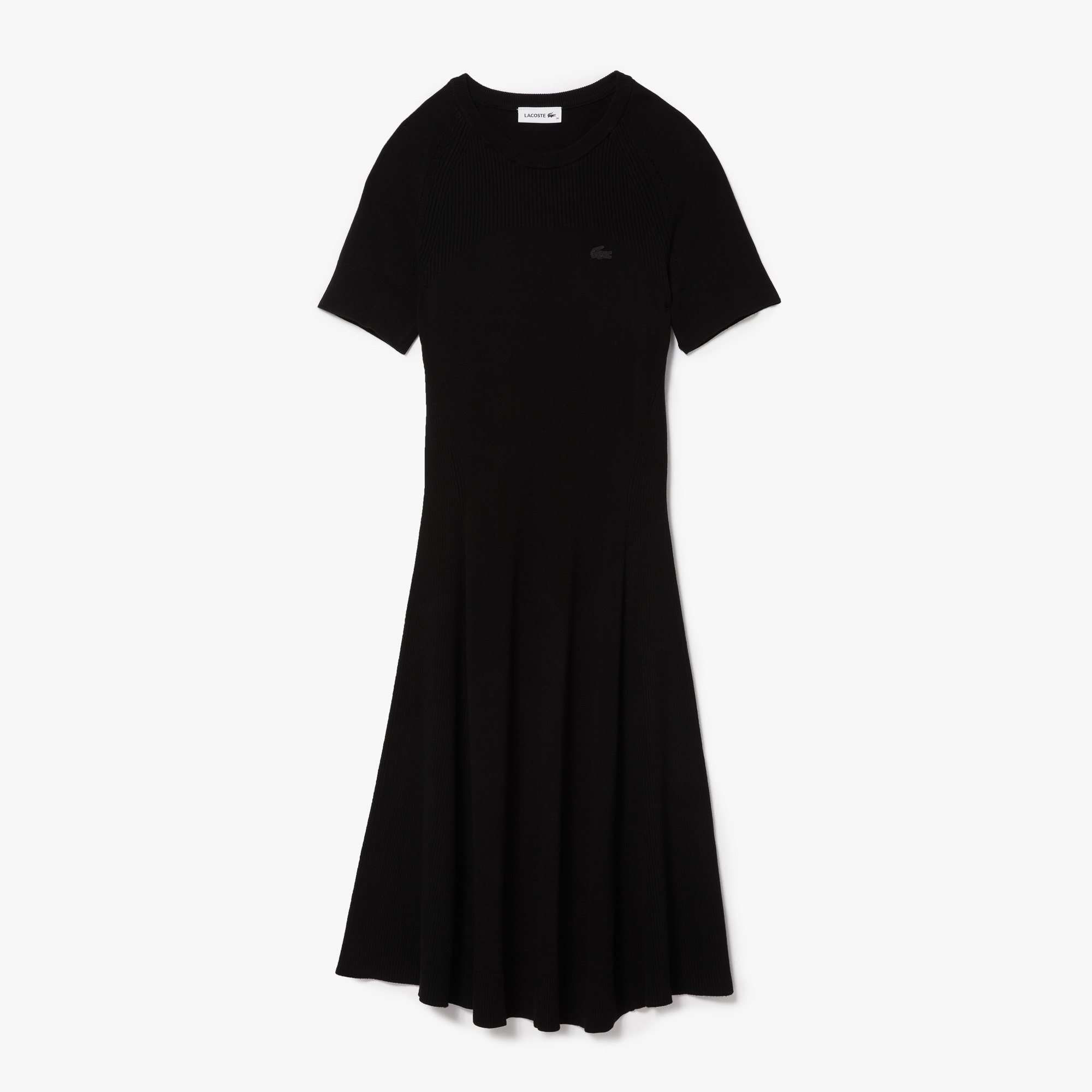 Lacoste Active Kadın Loose Fit Kısa Kollu Bisiklet Yaka Siyah Elbise