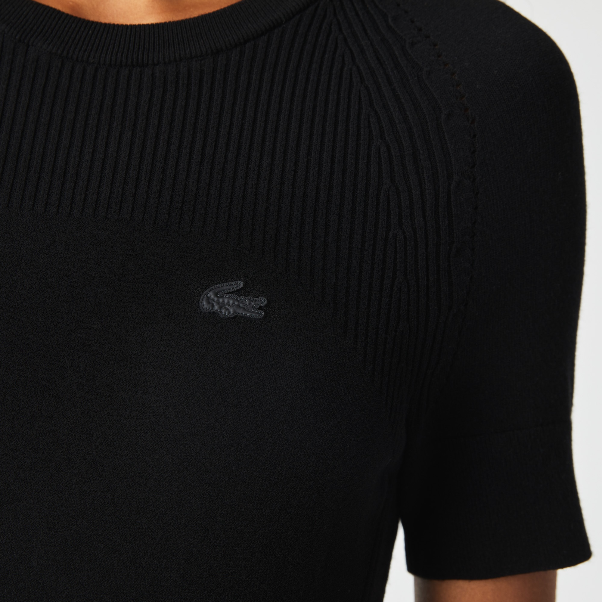 Lacoste Active Kadın Loose Fit Kısa Kollu Bisiklet Yaka Siyah Elbise