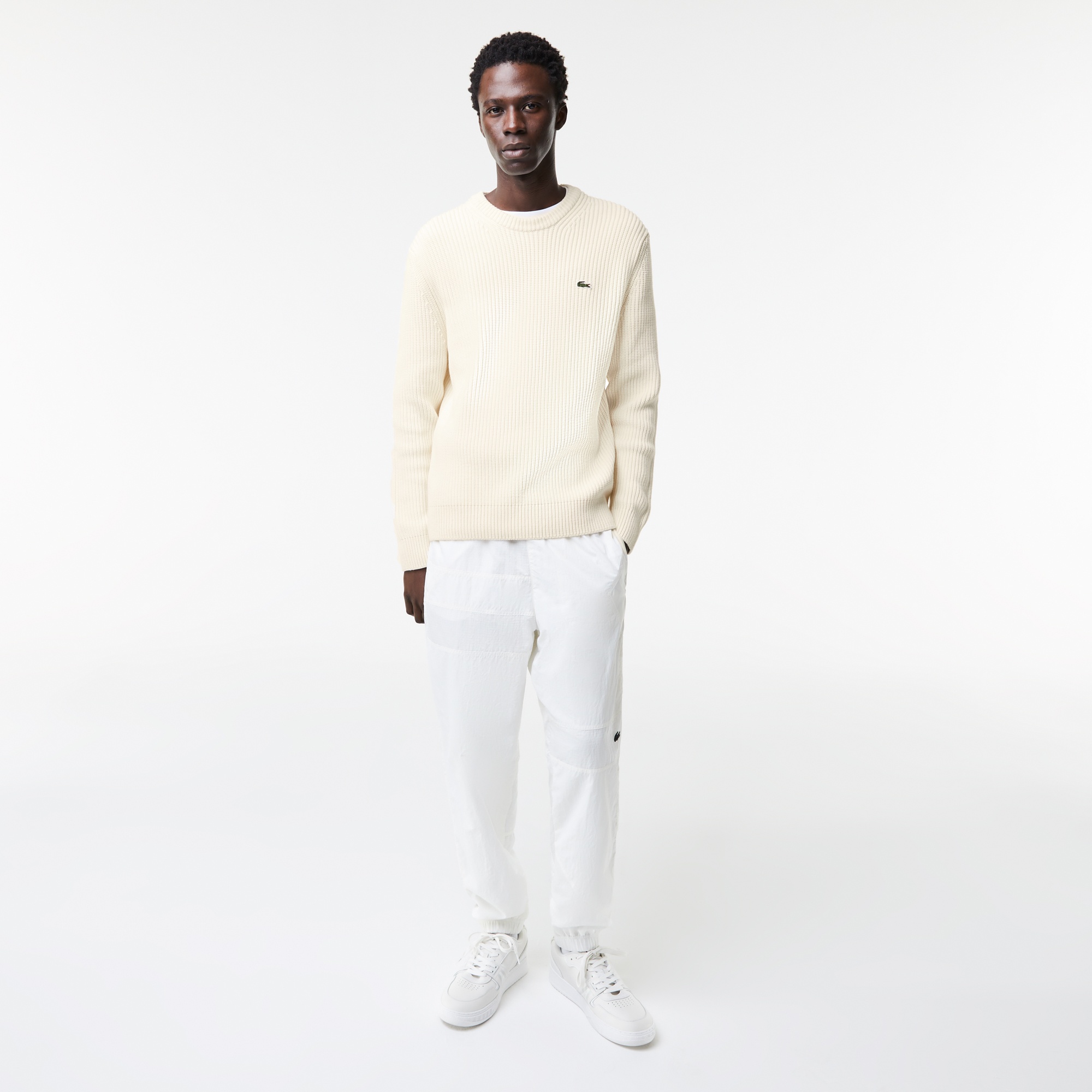 Lacoste Erkek Bisiklet Yaka Krem Kazak