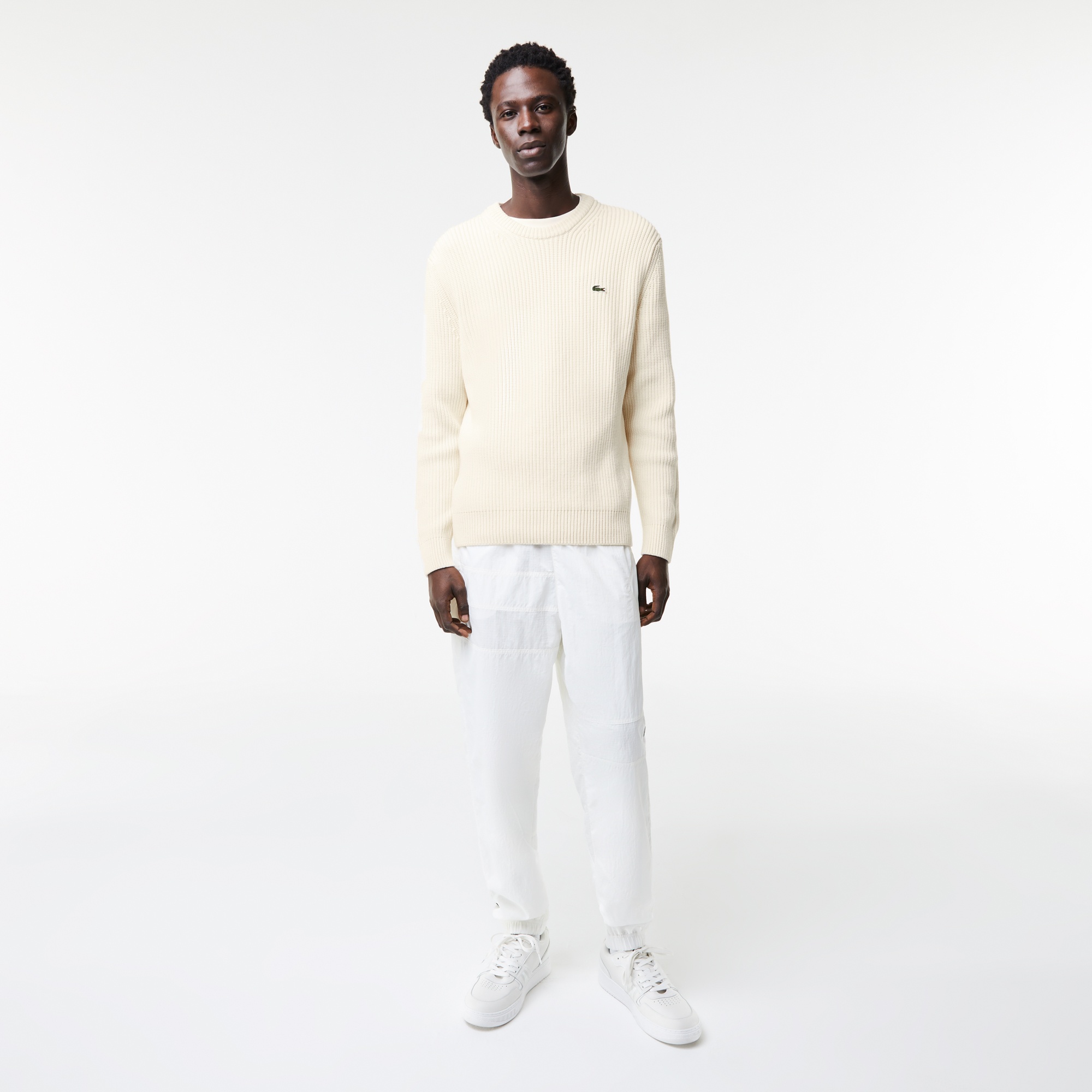 Lacoste Erkek Bisiklet Yaka Krem Kazak