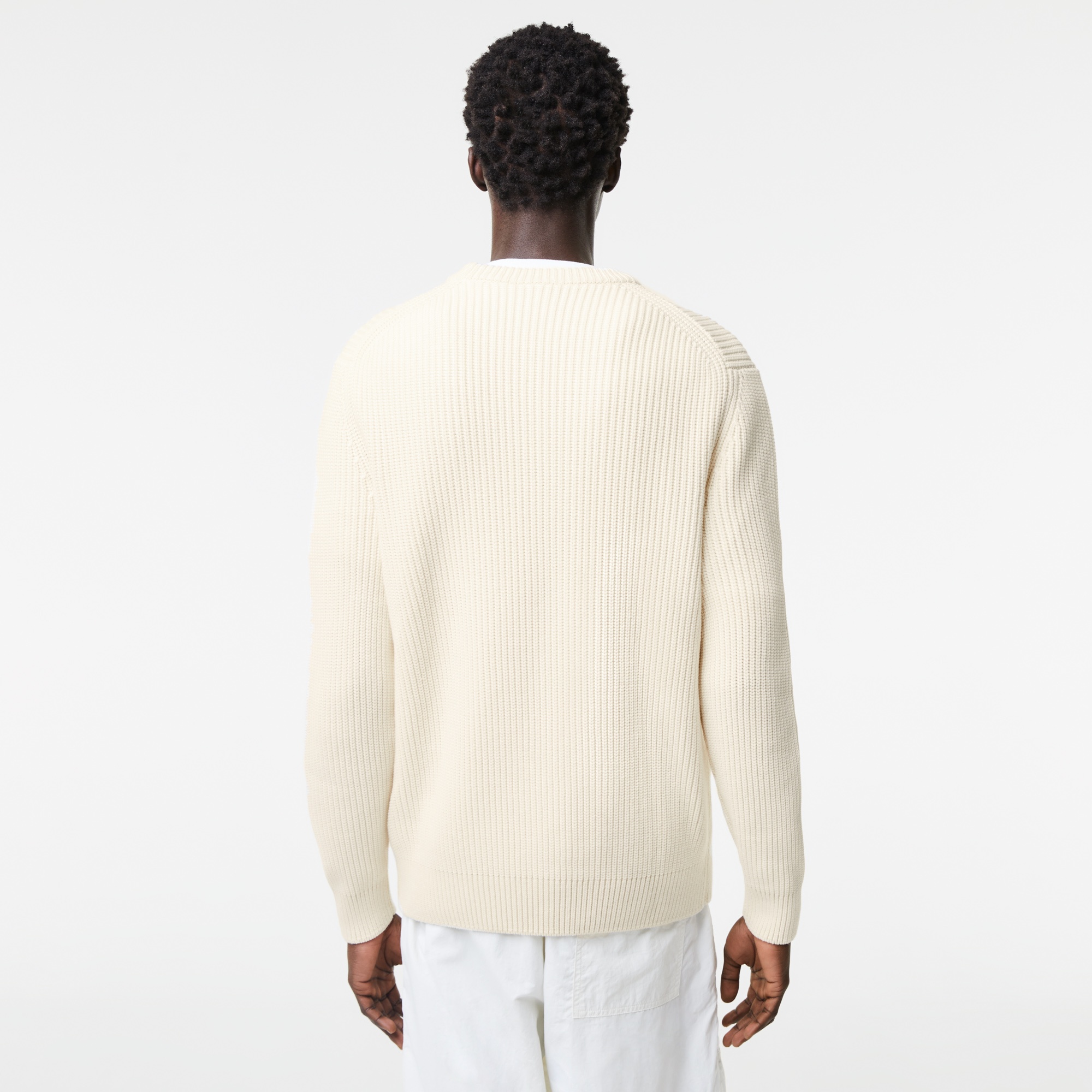 Lacoste Erkek Bisiklet Yaka Krem Kazak