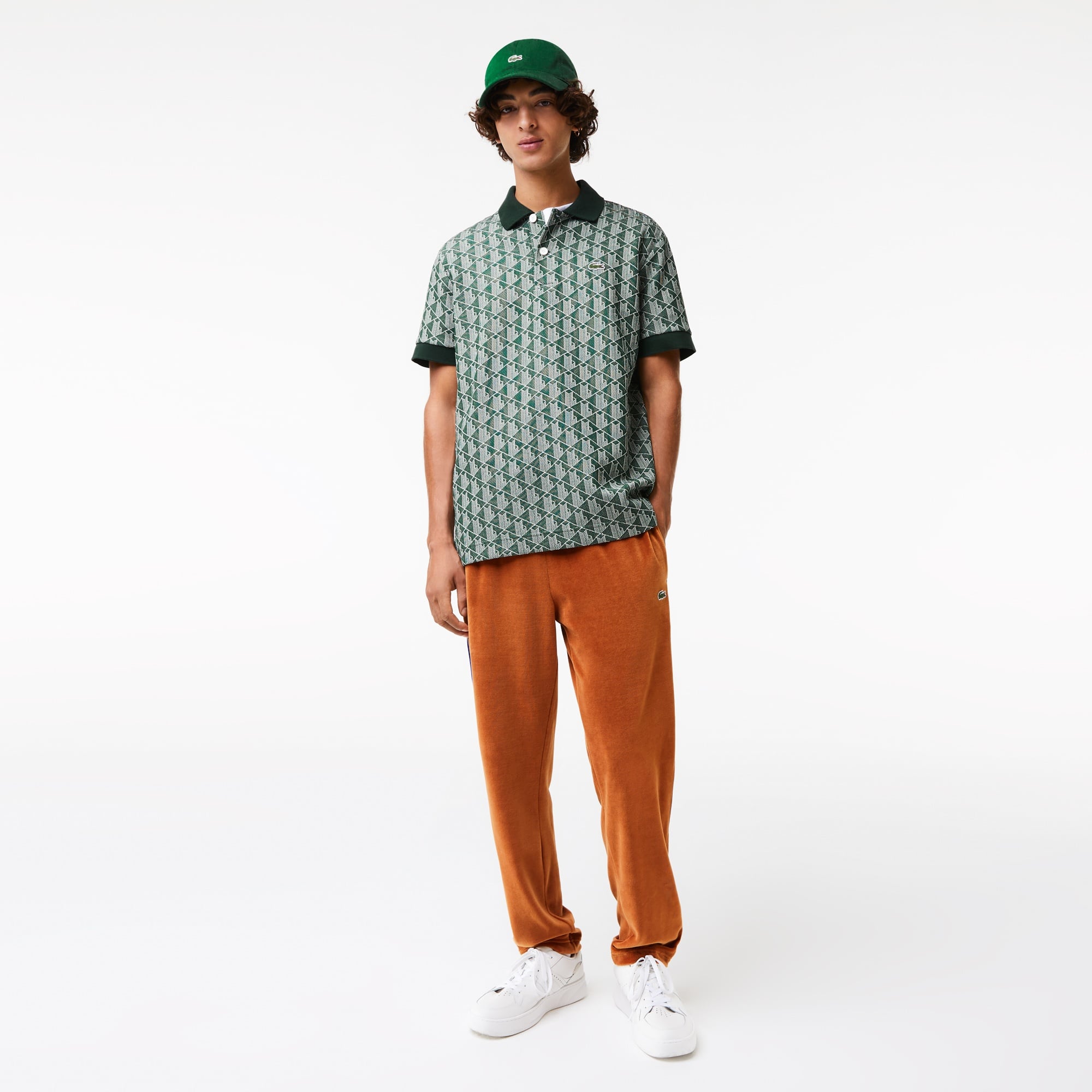 Lacoste Erkek Classic Fit Monogram Yeşil Polo