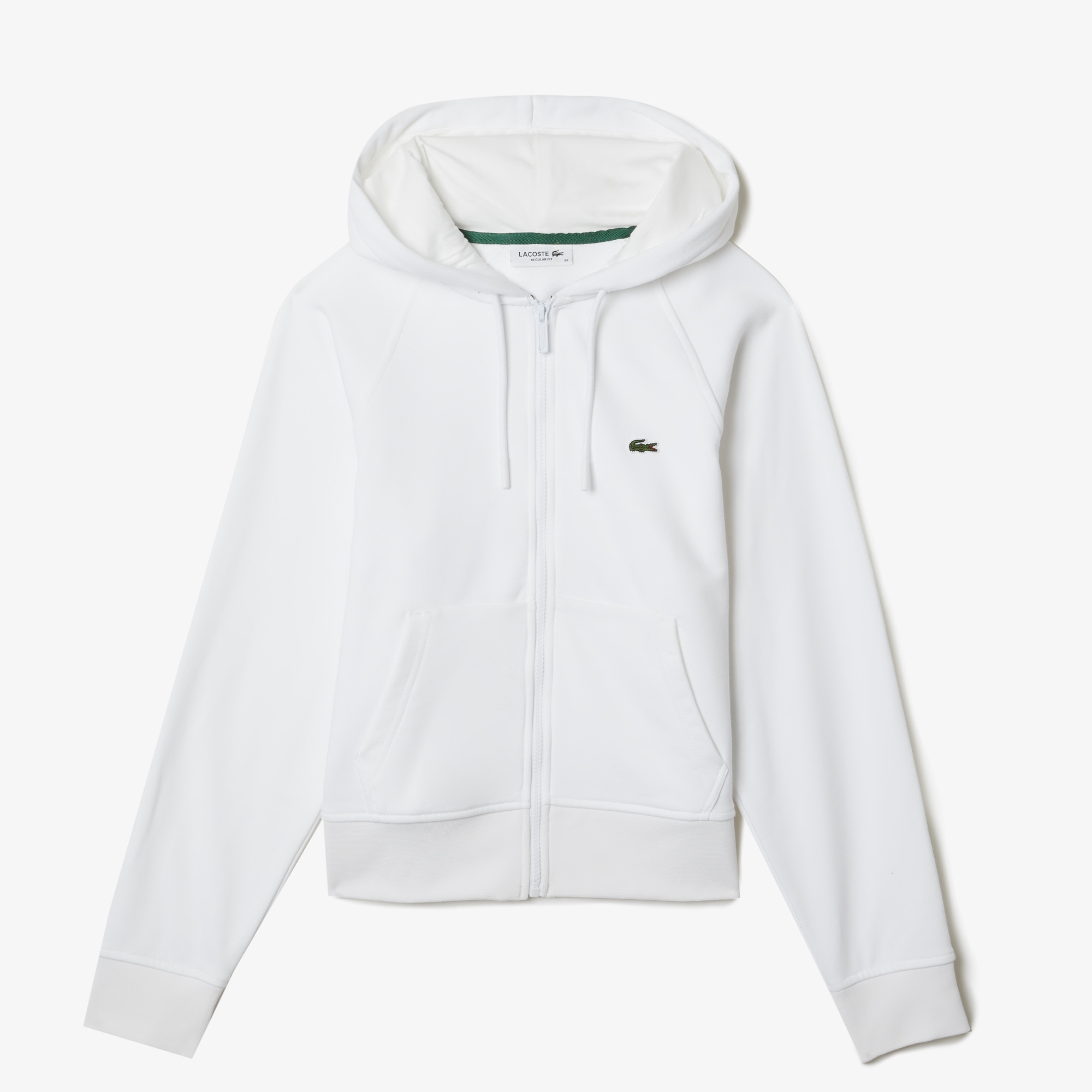 Lacoste Kadın Regular Fit Kapüşonlu Organik Pamuk Beyaz Sweatshirt
