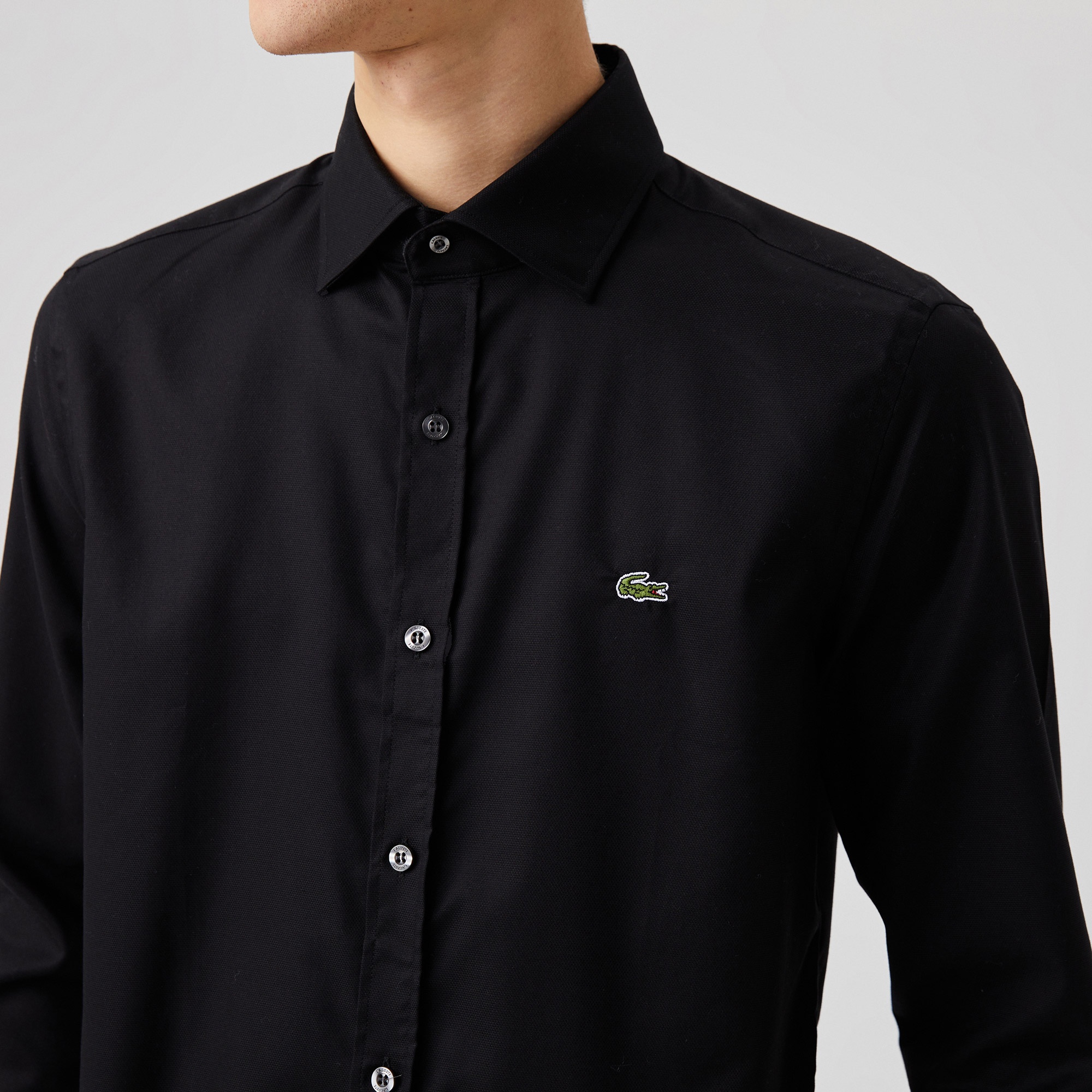 Lacoste Erkek Slim Fit Siyah Gömlek