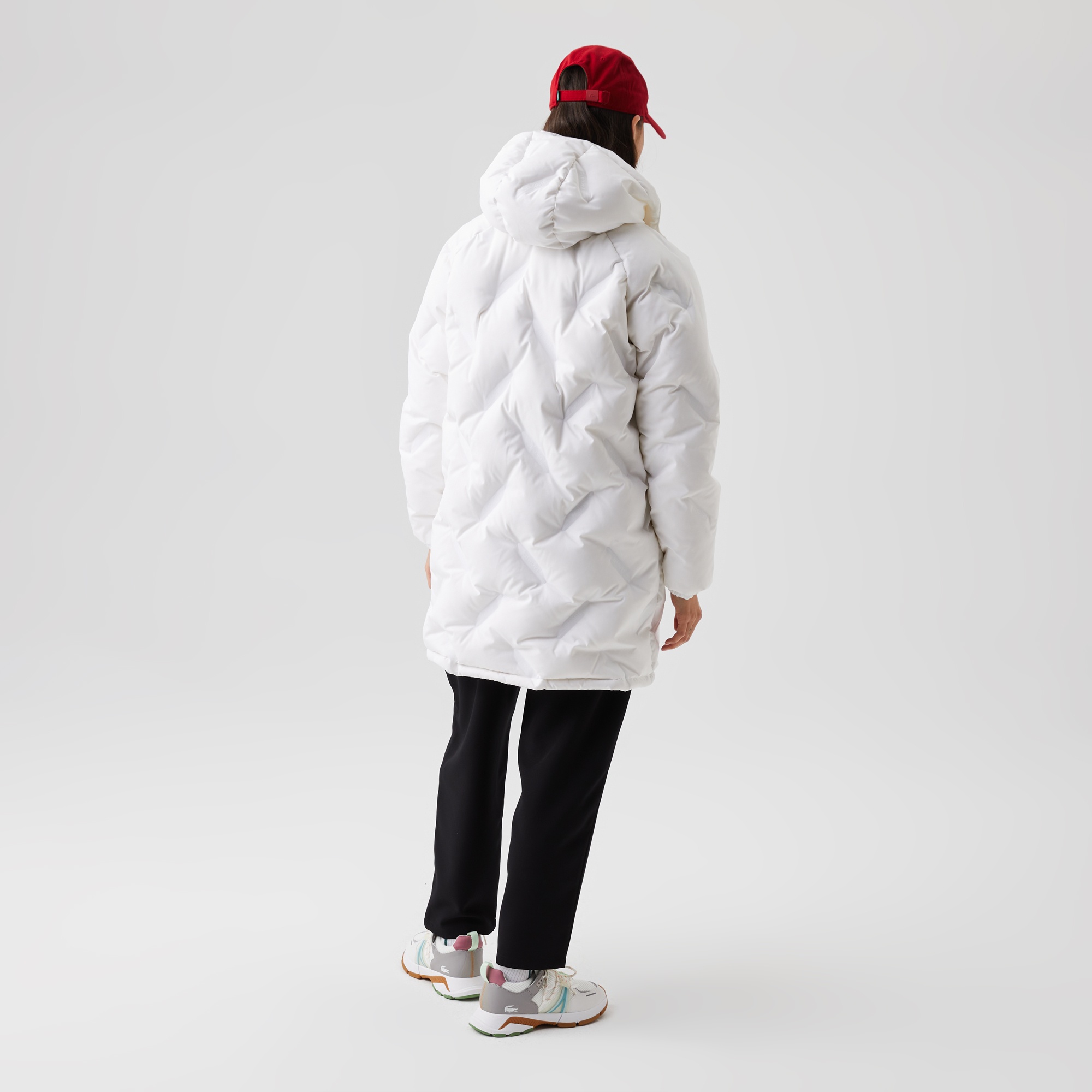 Lacoste Kadın Kapüşonlu Kapitone Beyaz Mont BF2175R-75B | Lacoste