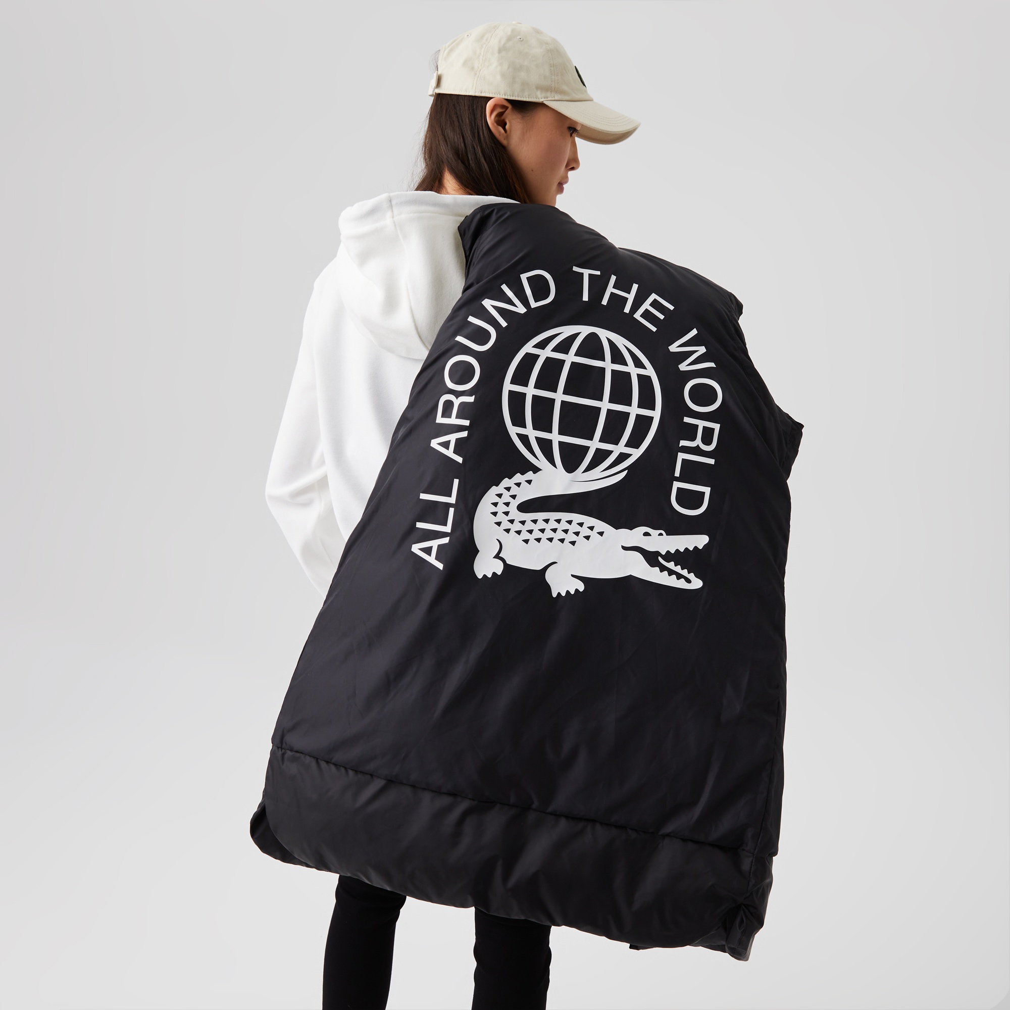 Lacoste Kadın Dik Yaka Kapitone Siyah Şişme Yelek