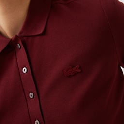 Lacoste Kadın Slim Fit Uzun Kollu Bordo Polo Bordo