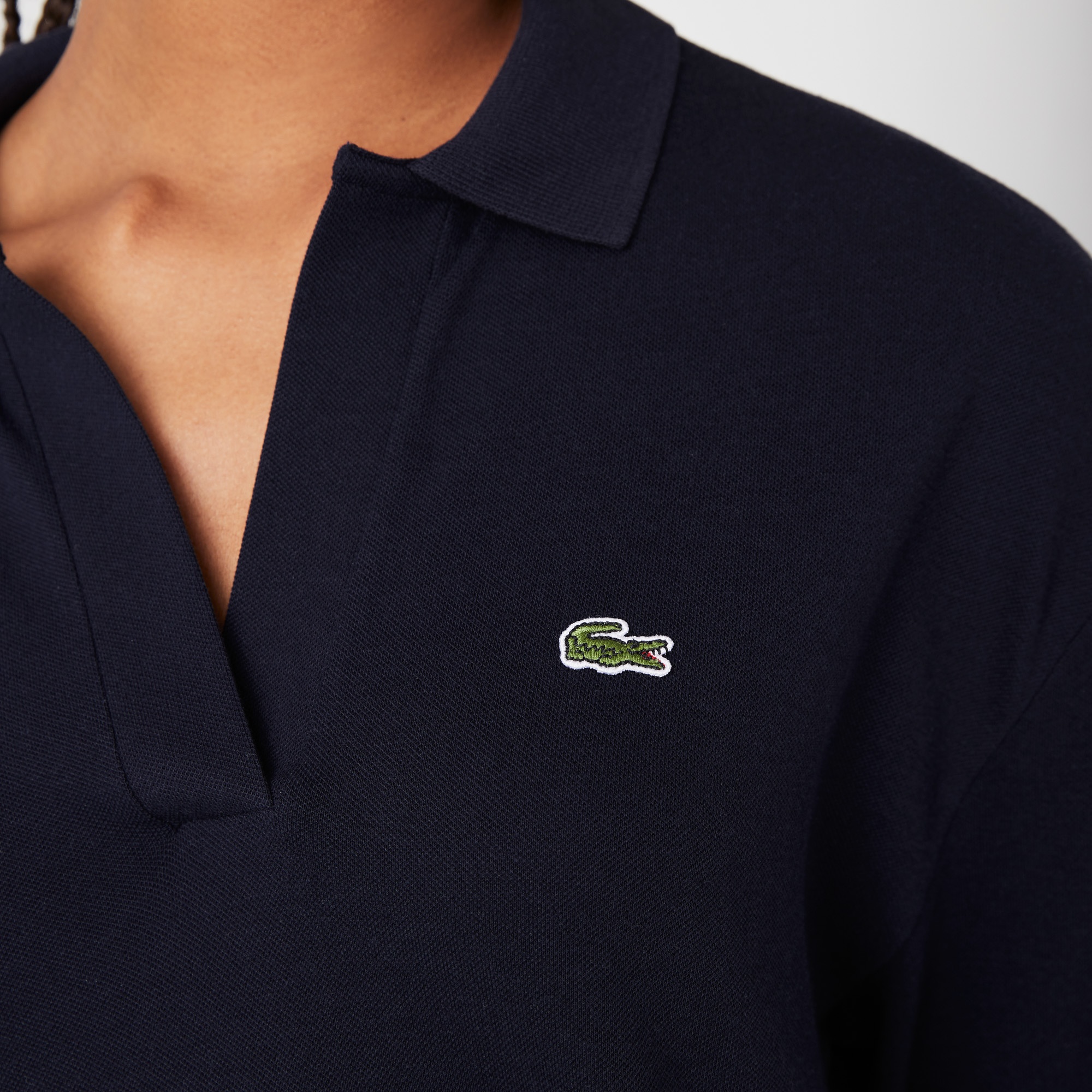 Lacoste Kadın Regular Fit Uzun Kollu Organik Pamuk Lacivert Polo
