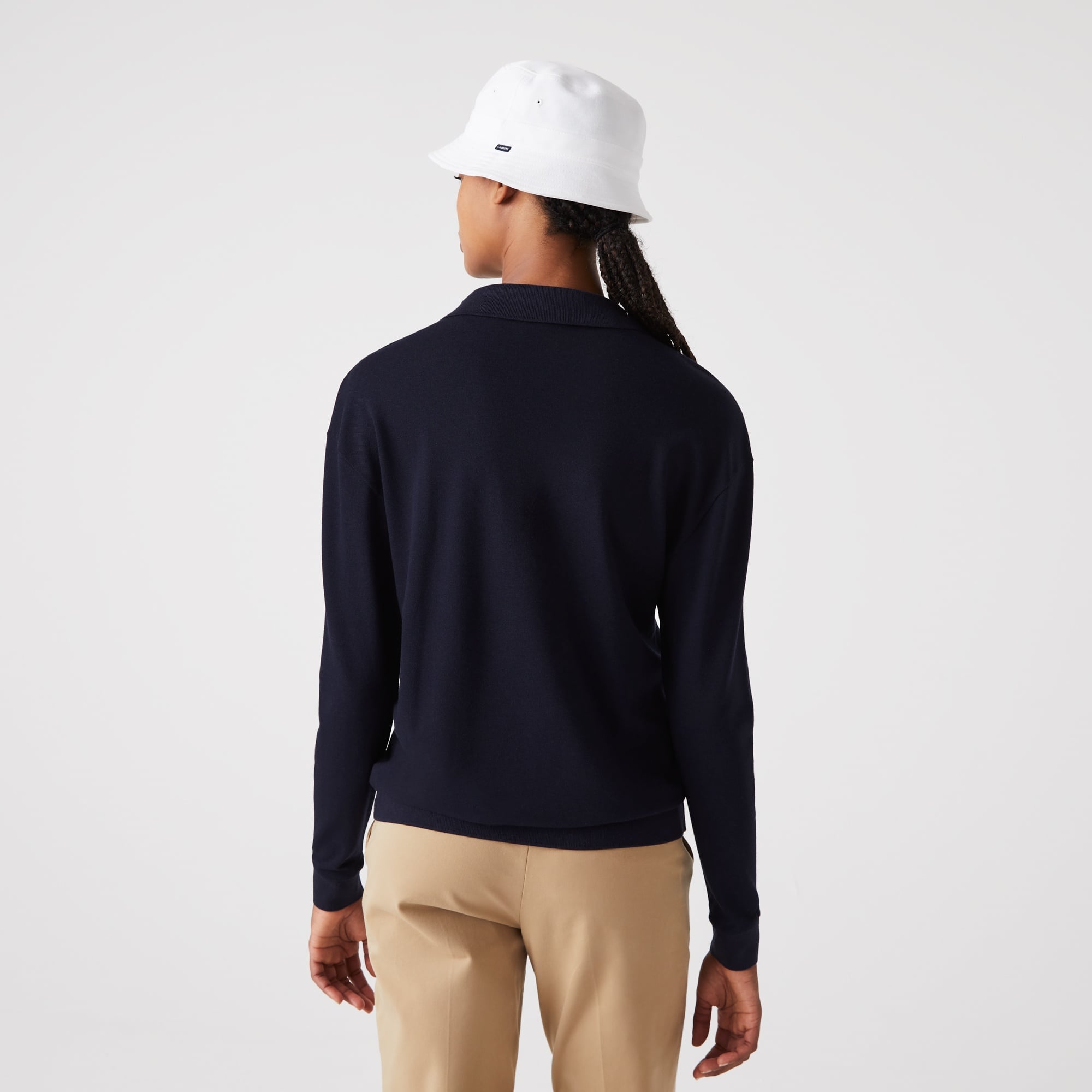 Lacoste Kadın Regular Fit Uzun Kollu Organik Pamuk Lacivert Polo