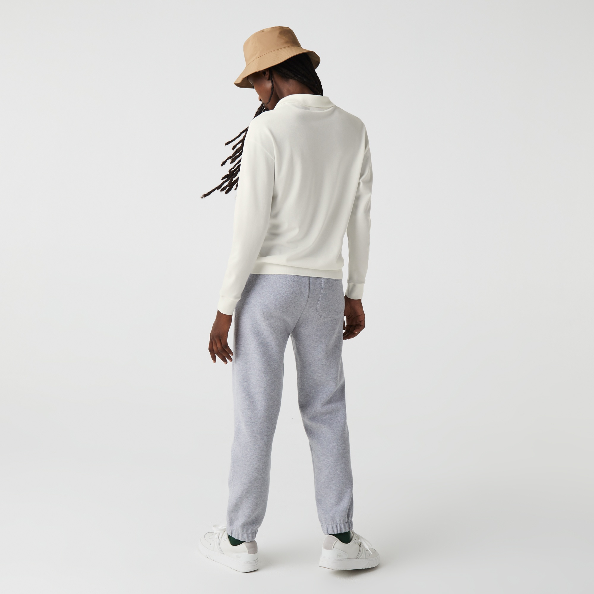 Lacoste Kadın Regular Fit Uzun Kollu Organik Pamuk Ekru Polo