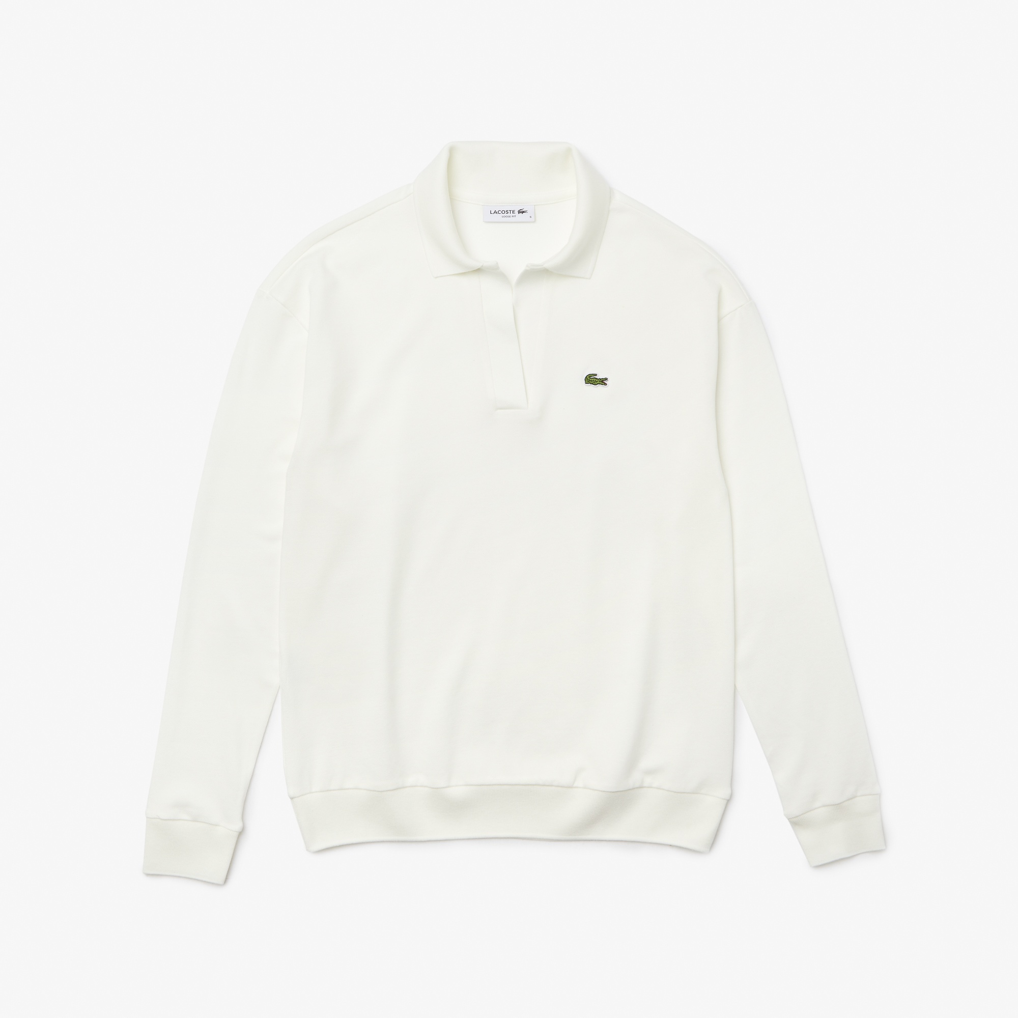 Lacoste Kadın Regular Fit Uzun Kollu Organik Pamuk Ekru Polo