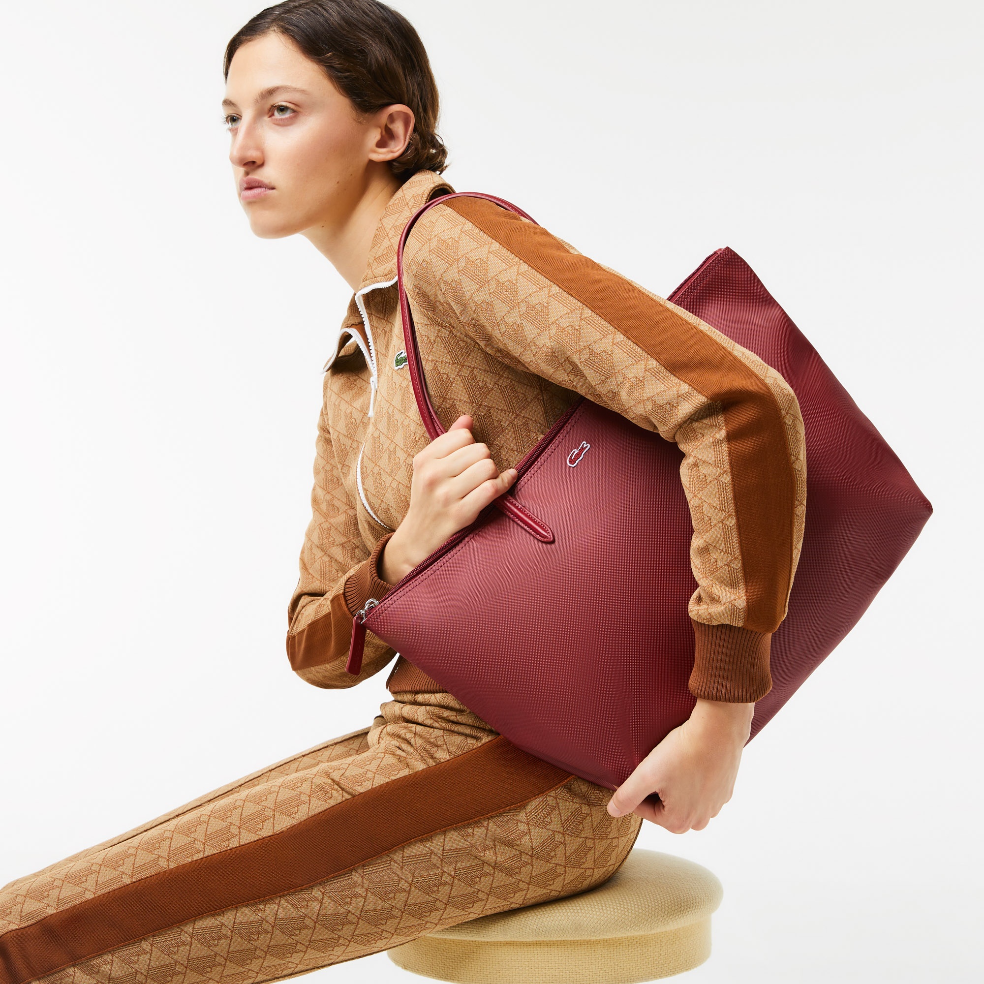 Lacoste L.12.12 Kadın Bordo Omuz Çantası