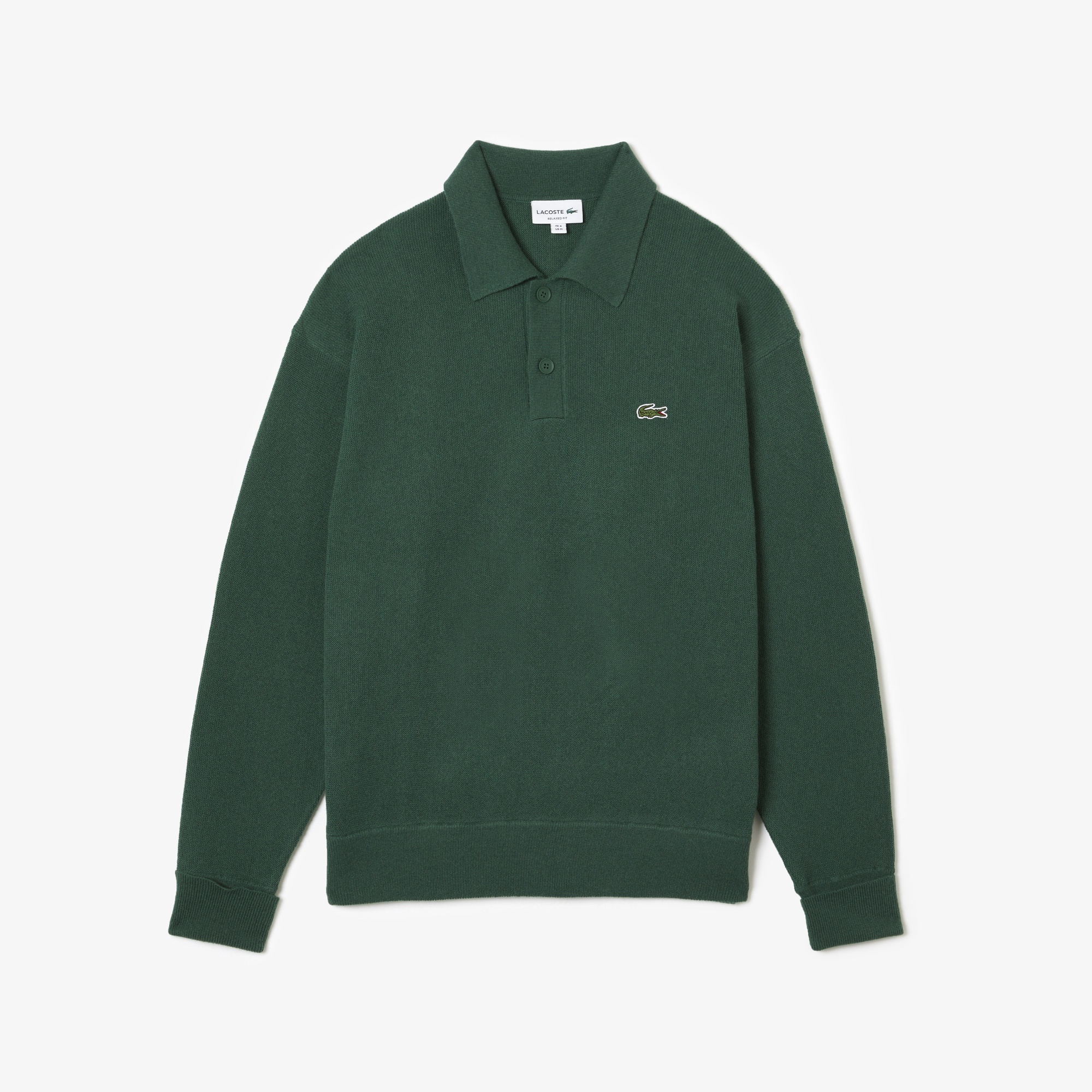 Lacoste Erkek Polo Yaka Yün Yeşil Kazak