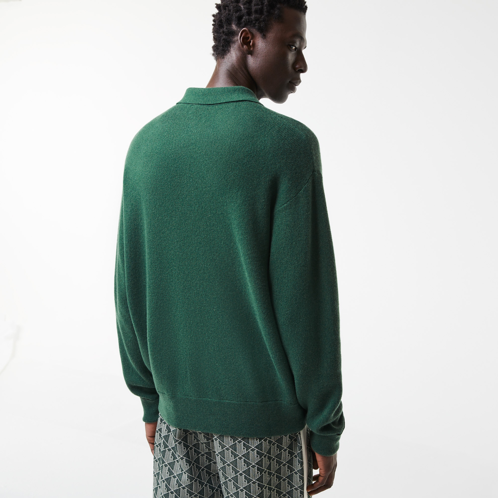 Lacoste Erkek Polo Yaka Yün Yeşil Kazak