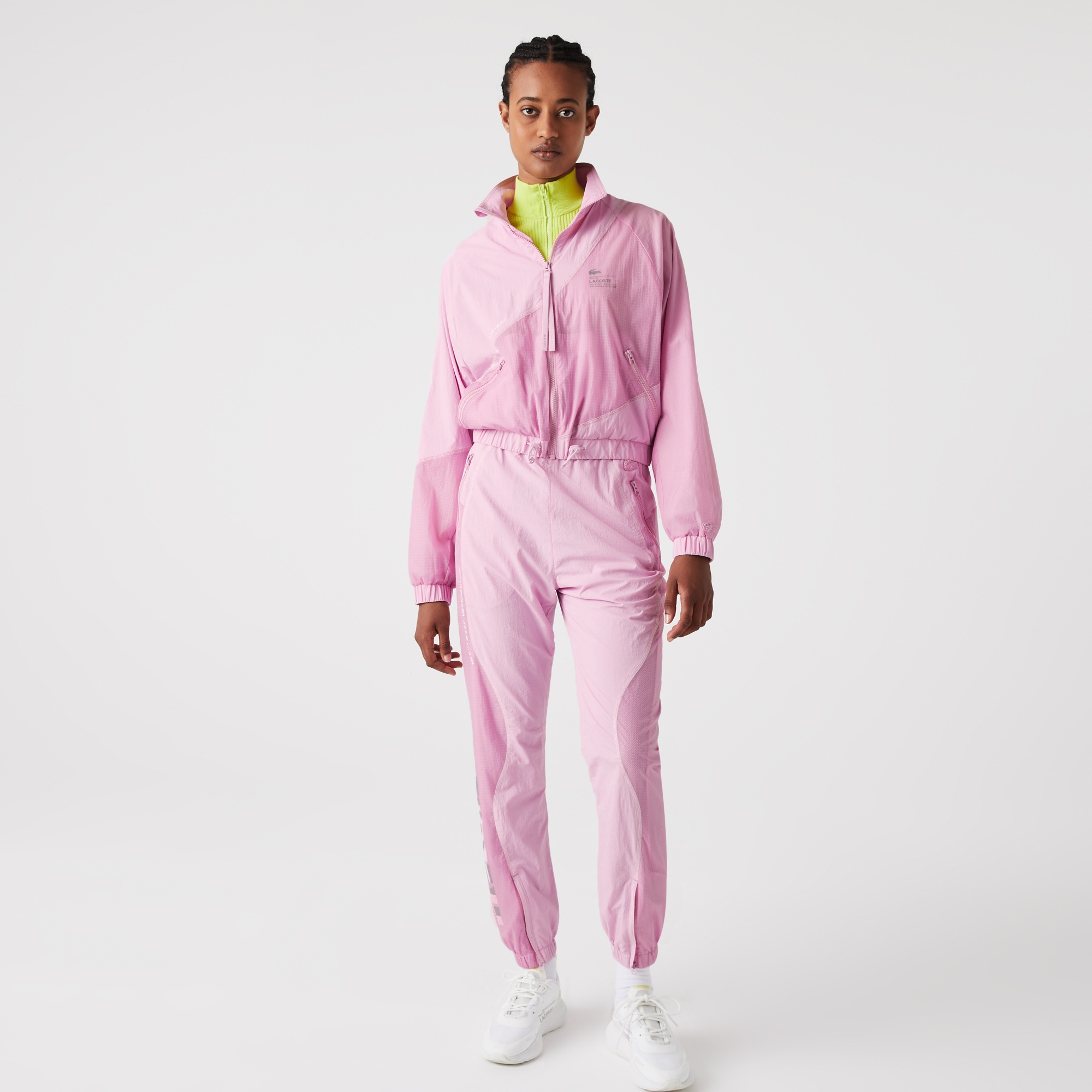 Lacoste Active Kadın Dik Yaka Baskılı Pembe Mont BF0029-Z4H | Lacoste
