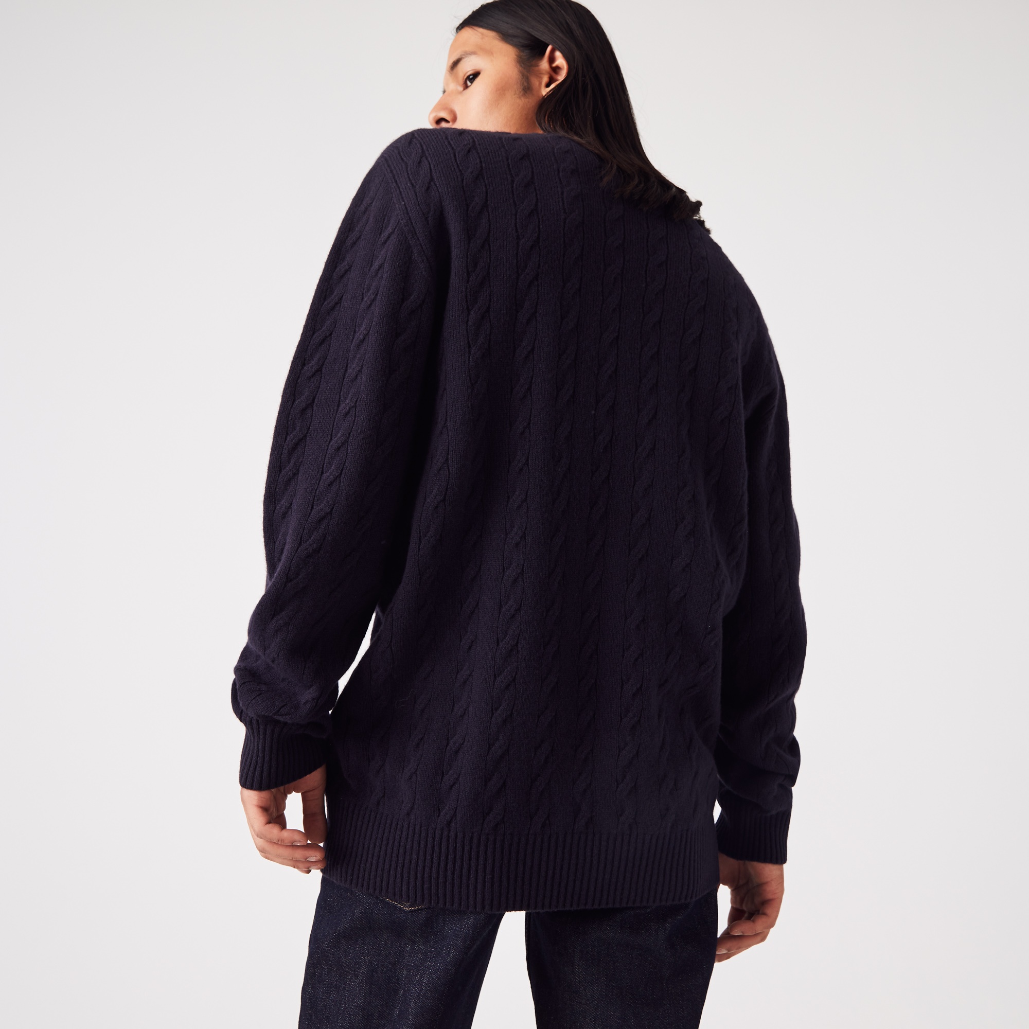 Lacoste Erkek Bisiklet Yaka Yün Lacivert Kazak