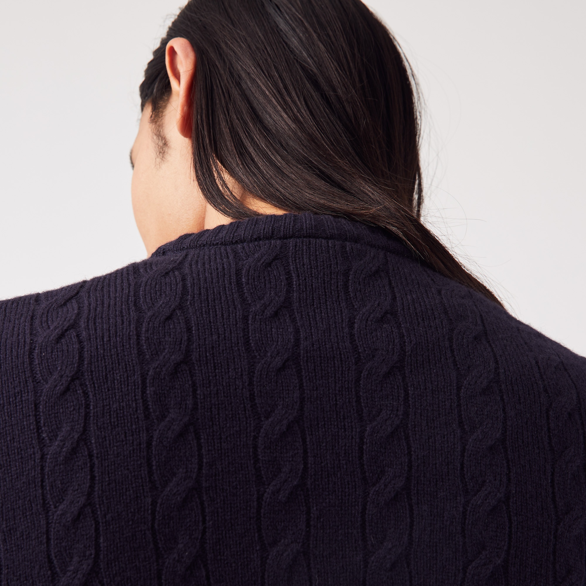 Lacoste Erkek Bisiklet Yaka Yün Lacivert Kazak