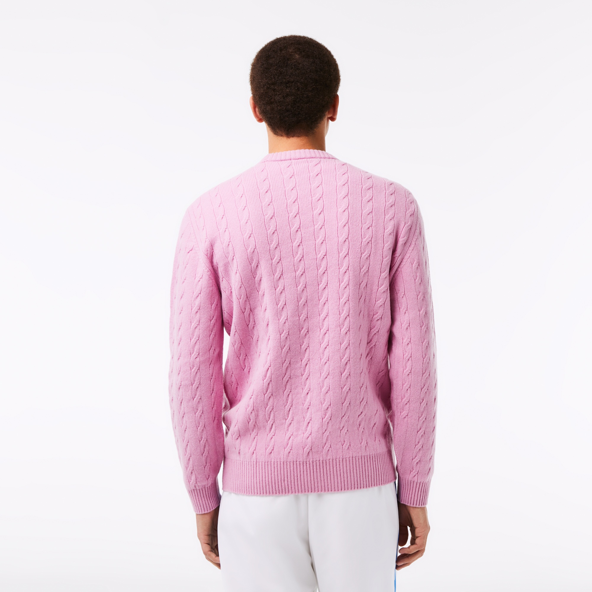 Lacoste Erkek Bisiklet Yaka Yün Pembe Kazak