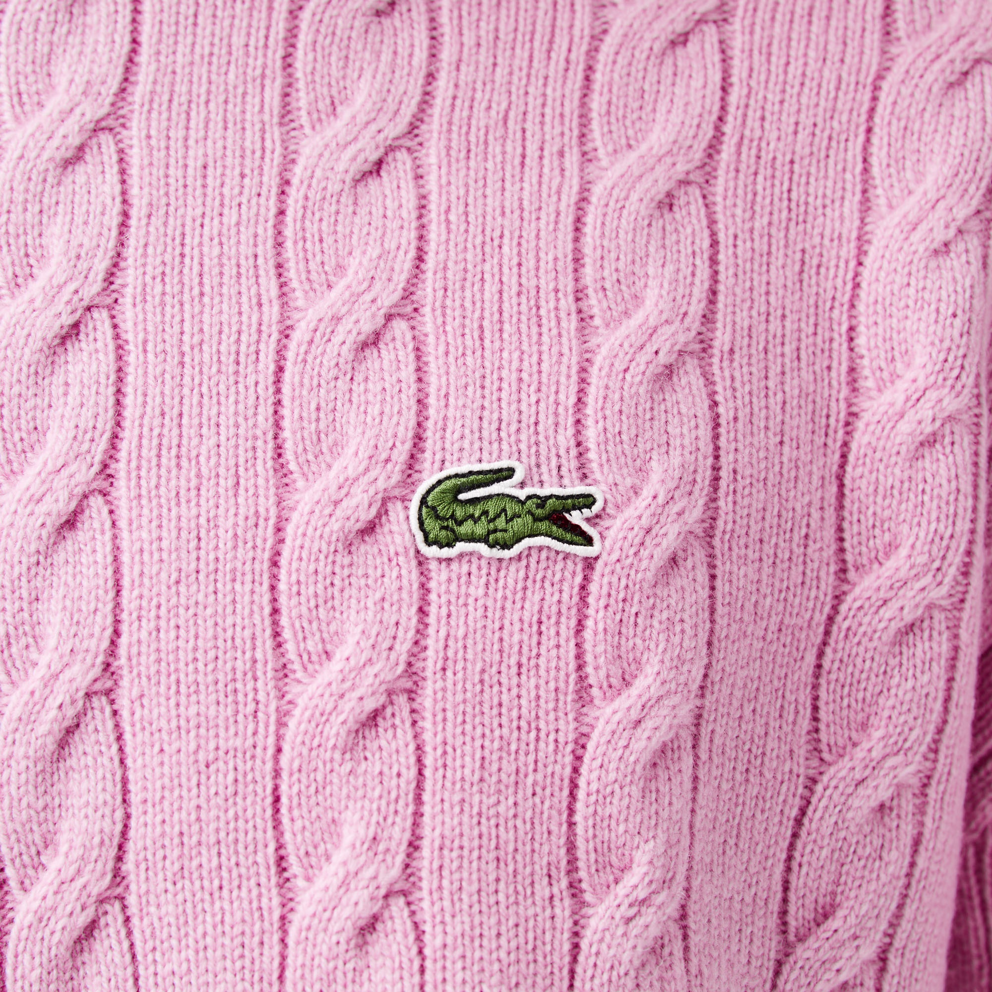 Lacoste Erkek Bisiklet Yaka Yün Pembe Kazak