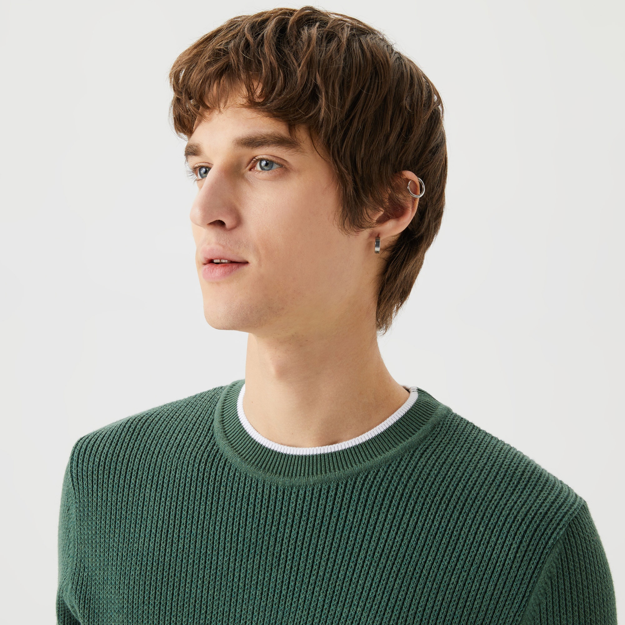 Lacoste Erkek Regular Fit Bisiklet Yaka Yeşil Kazak